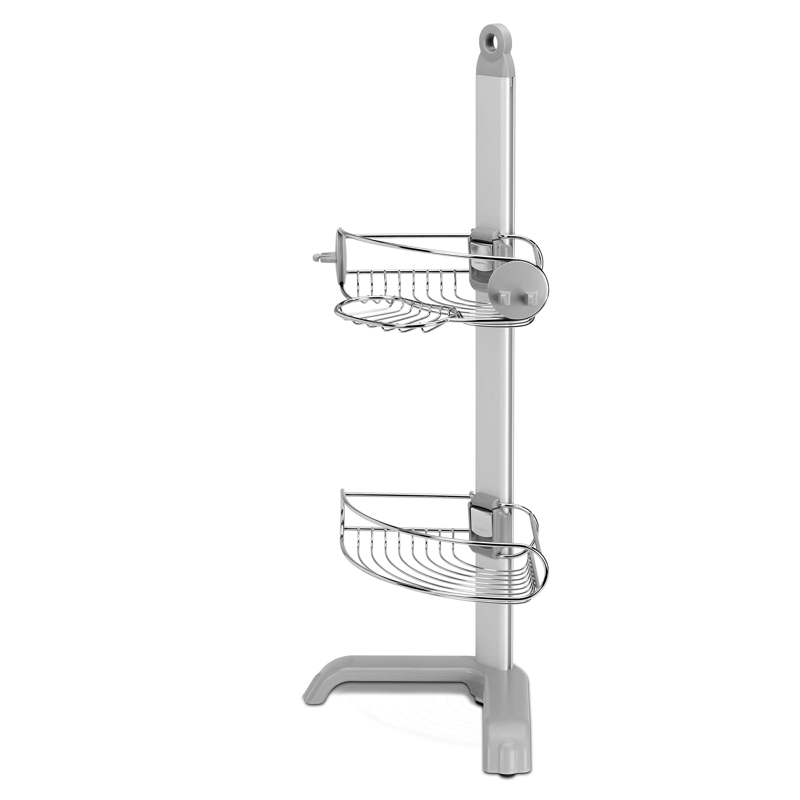 Simplehuman Corner Shower Caddy, Stainless Steel And Anodized Aluminum
