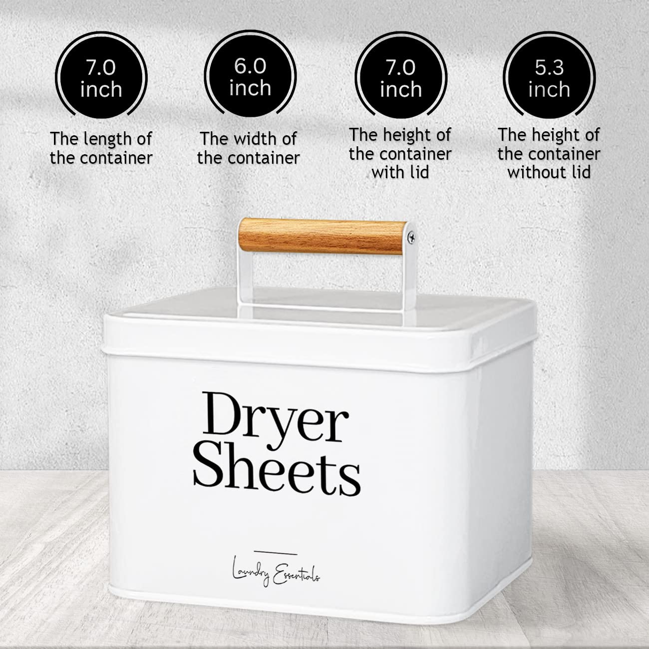 Modern Farmhouse Dryer Sheet Holder For Laundry Room Decor And Accessories, Metal Dryer Sheet Container For Laundry Decor, Dryer