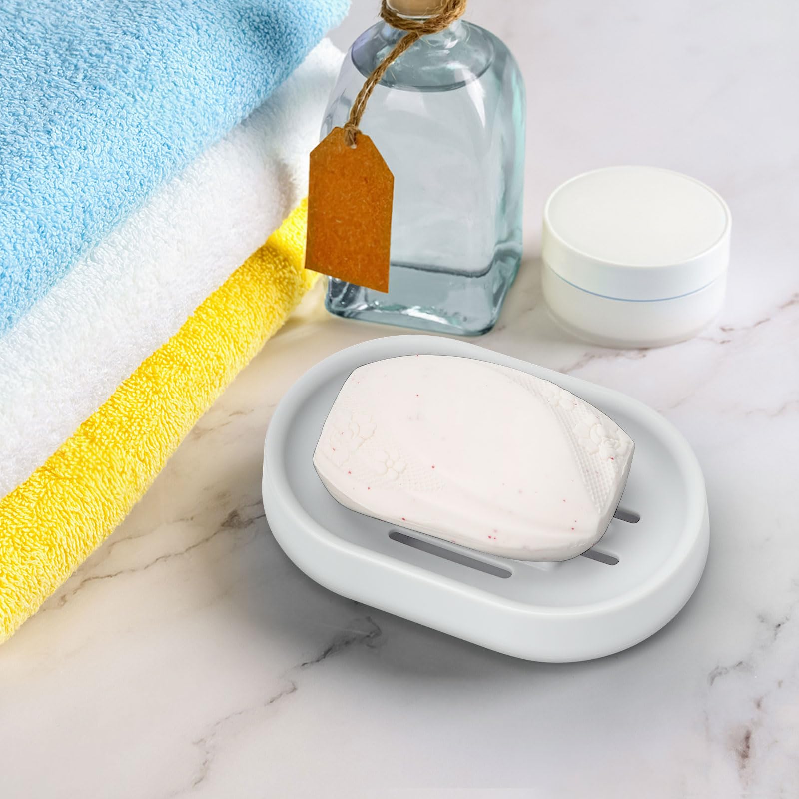Topsky 2 Pack Soap Dish For Shower,Soap Dishes Soap Savers For Bar Soap, Soap Bar Holder Shower With Drip Tray, Plastic Soap Hol