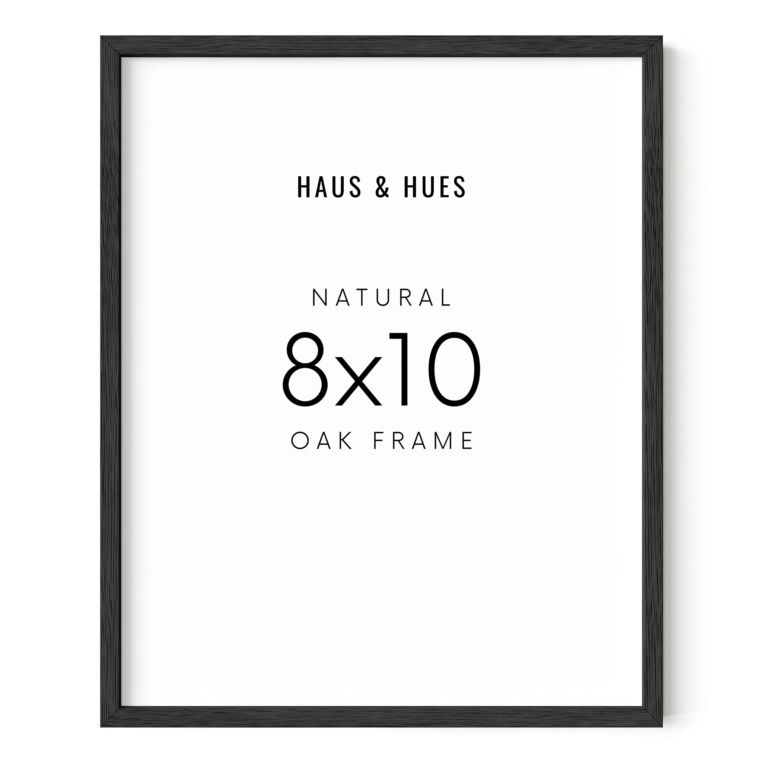 Haus And Hues Modern 8X10 Picture Frame Black - Minimalist 8X10 Black Frame Made Of Natural Wood That Comes Ready To Hang, Thin