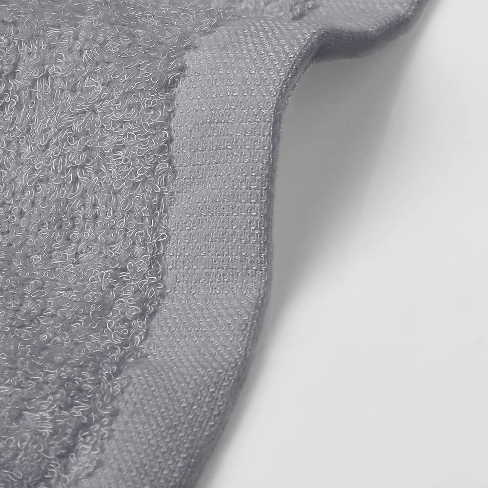 Yoofoss Luxury Bamboo Washcloths Towel Set 10 Pack Baby Wash Cloth for Bathroom-Hotel-Spa-Kitchen Multi-Purpose Fingertip Towels and Face Cloths 10'' x 10'' - Grey