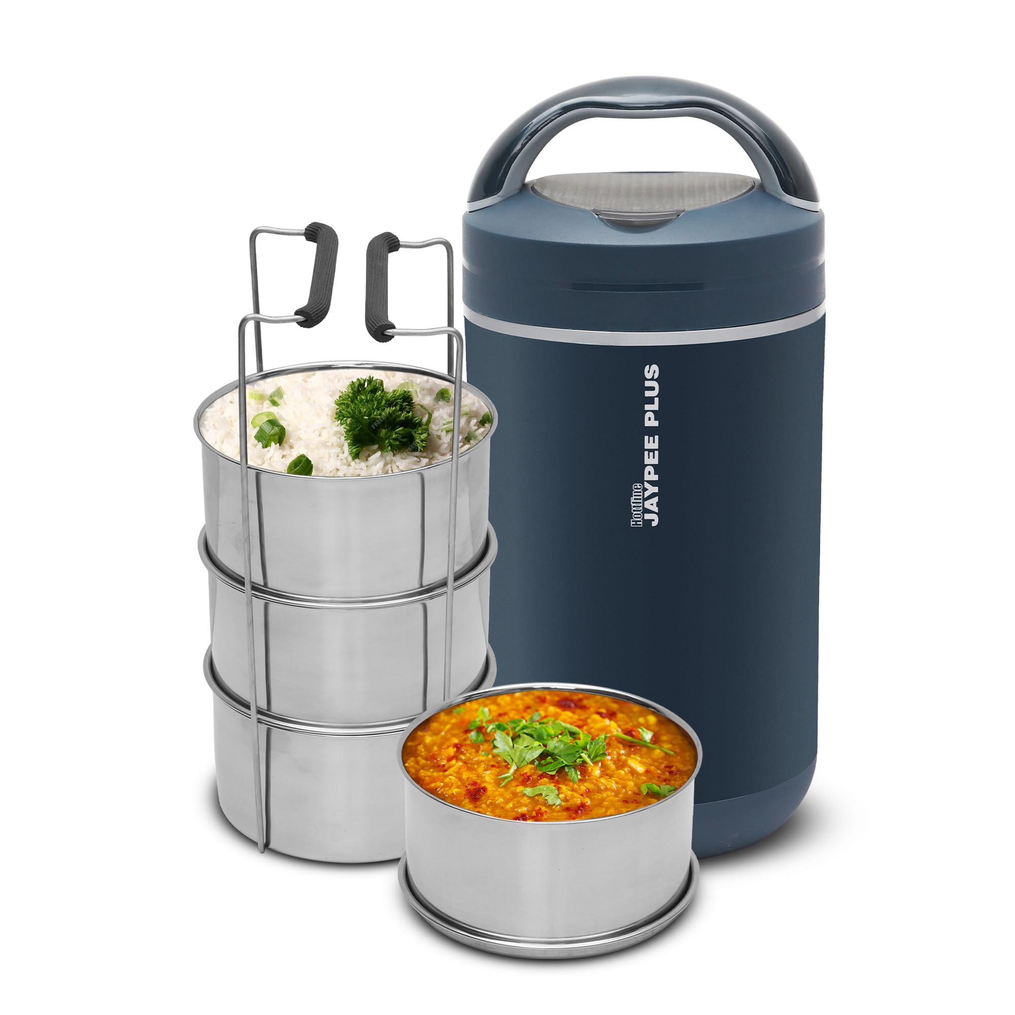 Jaypee Plus Hottline Electric Lunch Box With 4 Stainless Steel Container 320X4 Ml Office Lunch Box For Men & Women Spillproof Le