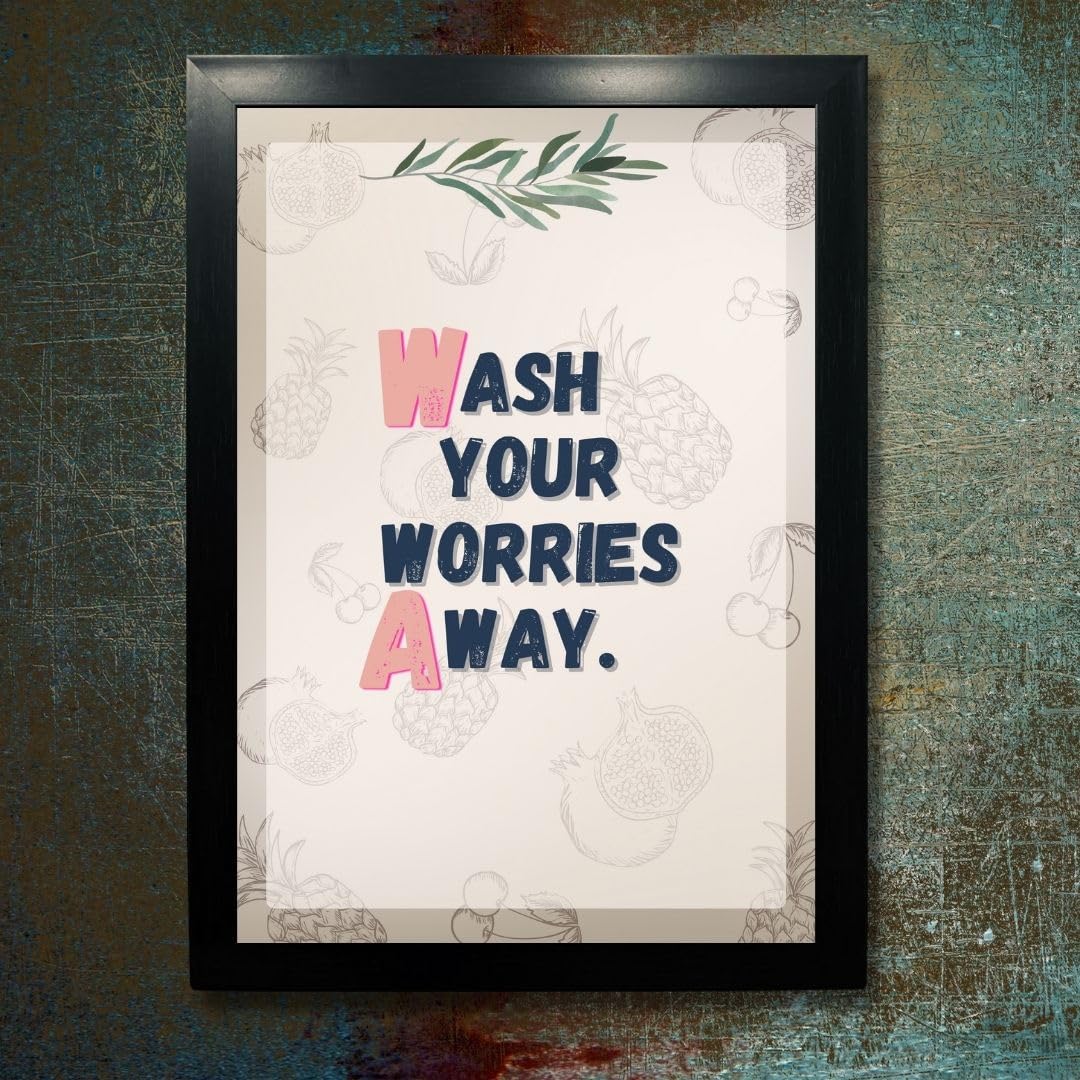 Kagaz Kala - Bathroom Poster - Bathroom Posters With Frame - Bathroom Quotes Framed Posters - Washroom Quotes Frames - Toilet Qu