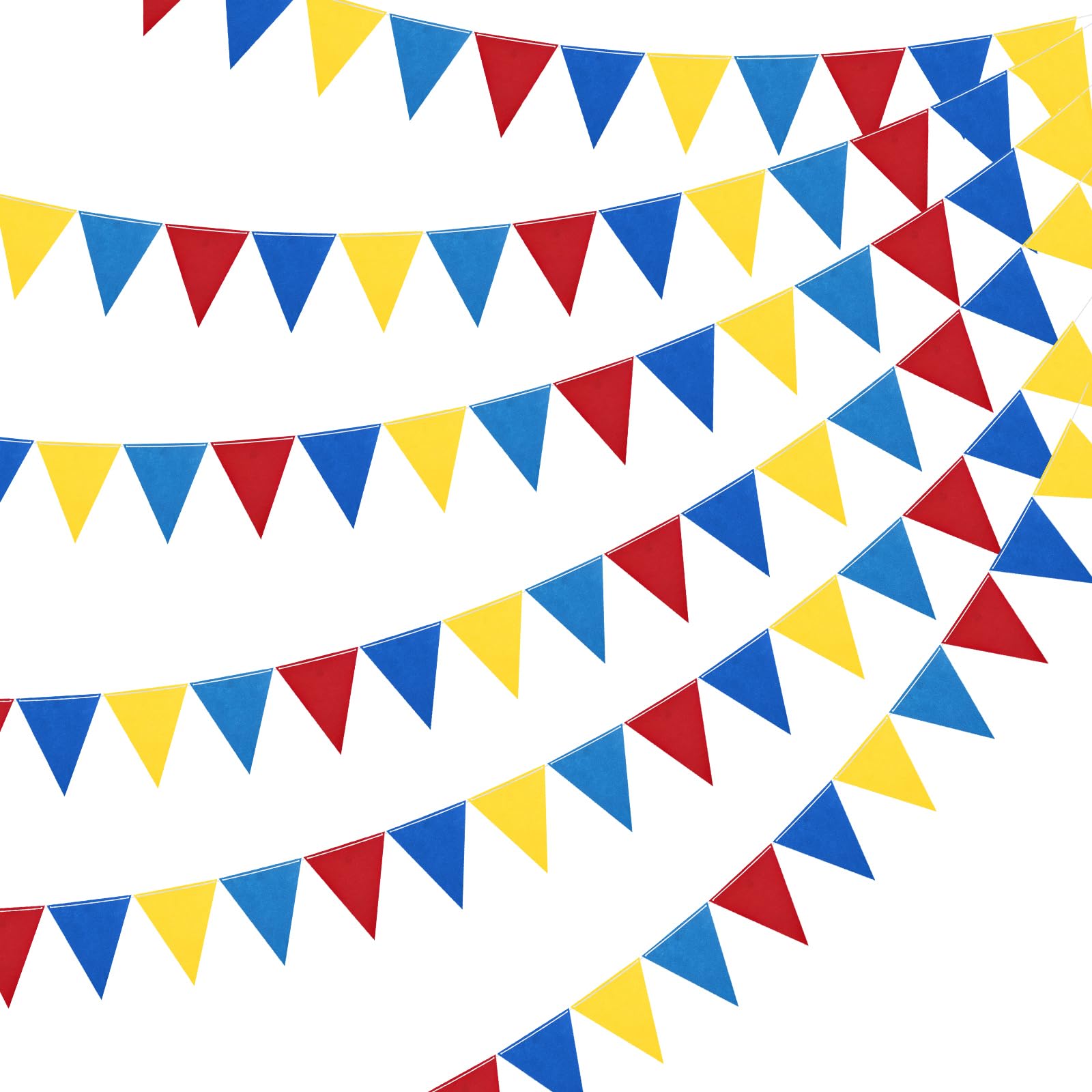 Outus 6 Sets Rainbow Pennant Banner Flags Garland Multicolor Bunting String Triangle Flags Bulk Rainbow Bunting for Carnival Bir