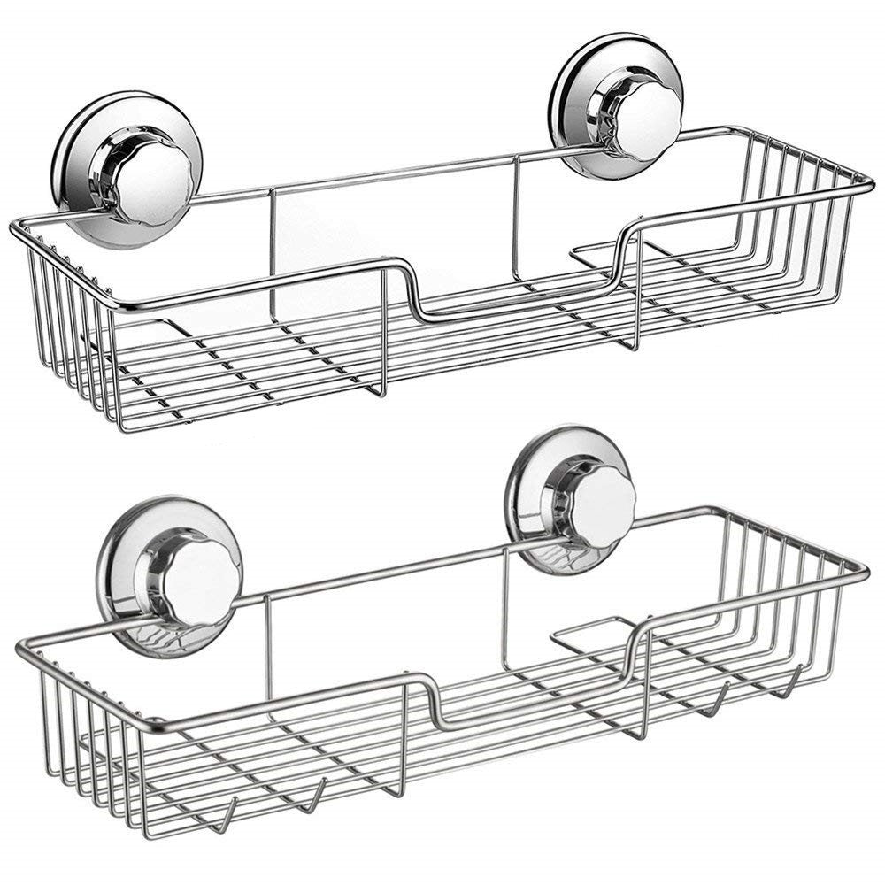 Sanno Suction Cups Shower Caddy Suction Soap Holder, Shower Organizer With Soap Holder Wall Mounted Stainless Steel Rustproof Sh