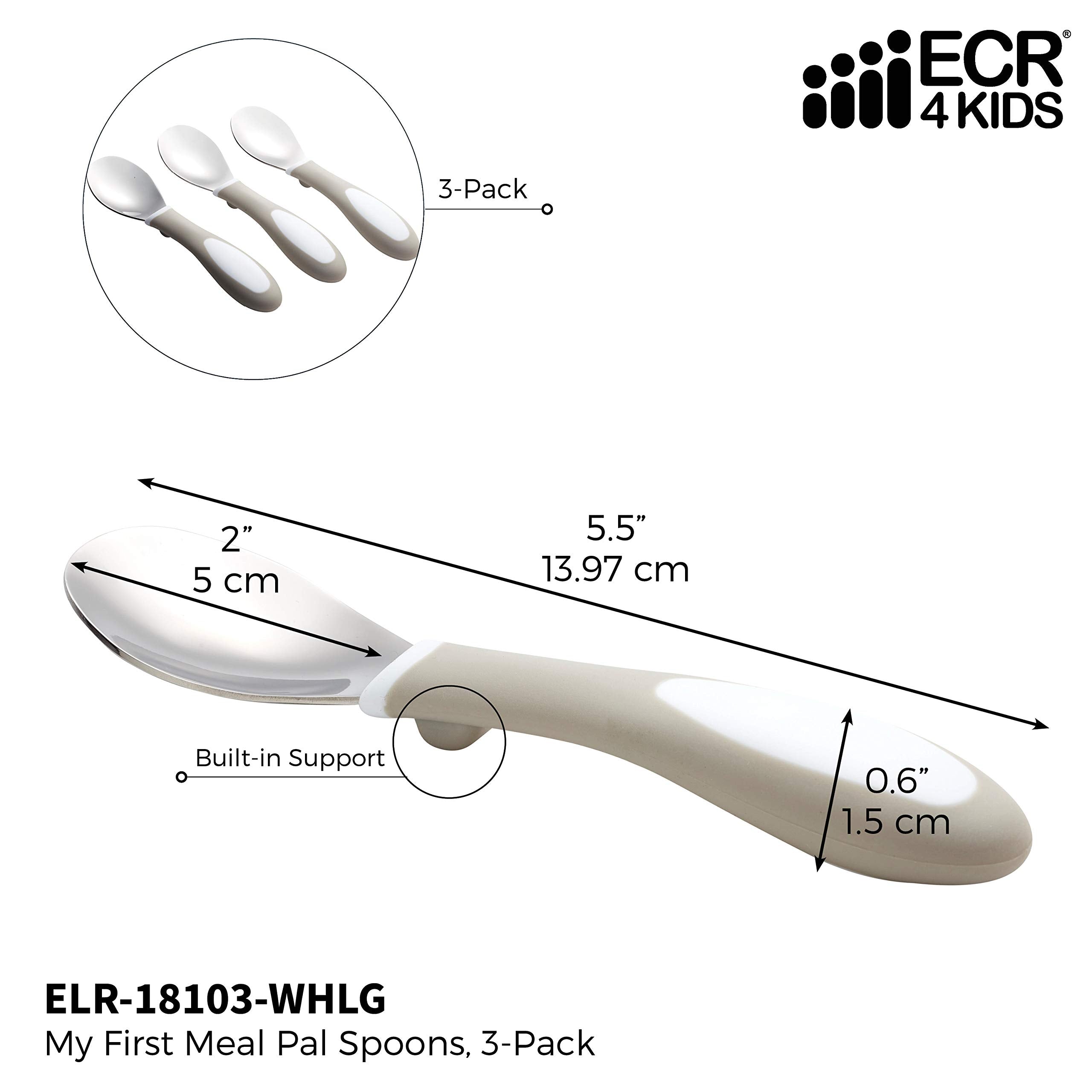 ECR4Kids My First Meal Pal Toddler Spoons-Free and Dishwasher Safe Utensils for Babies and Kids, Children's Flatware for Self-Fe