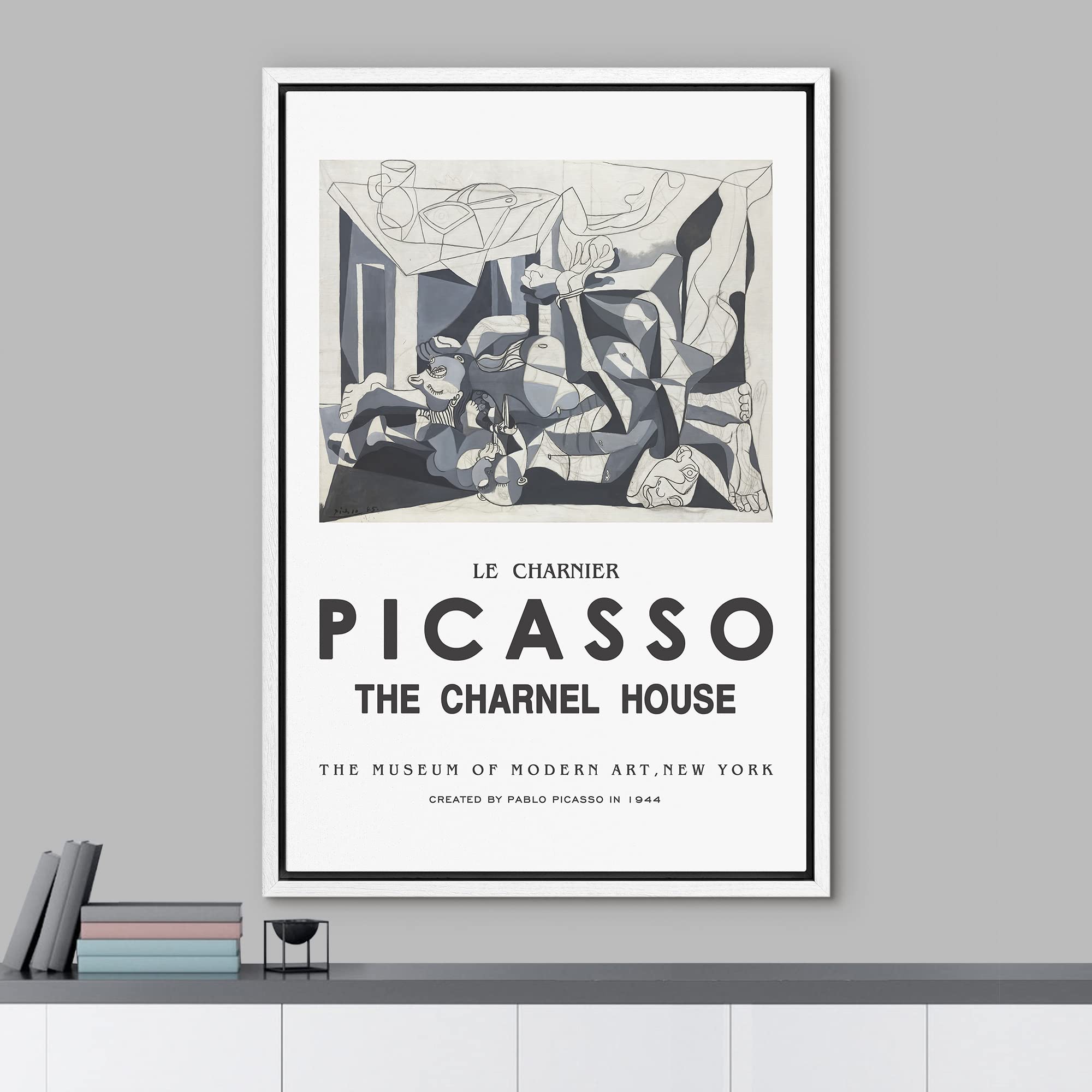 Idea4Wall Framed Canvas Print Wall Art The Charnel House By Pablo Picasso Historic Cultural Illustrations Fine Art Traditional C