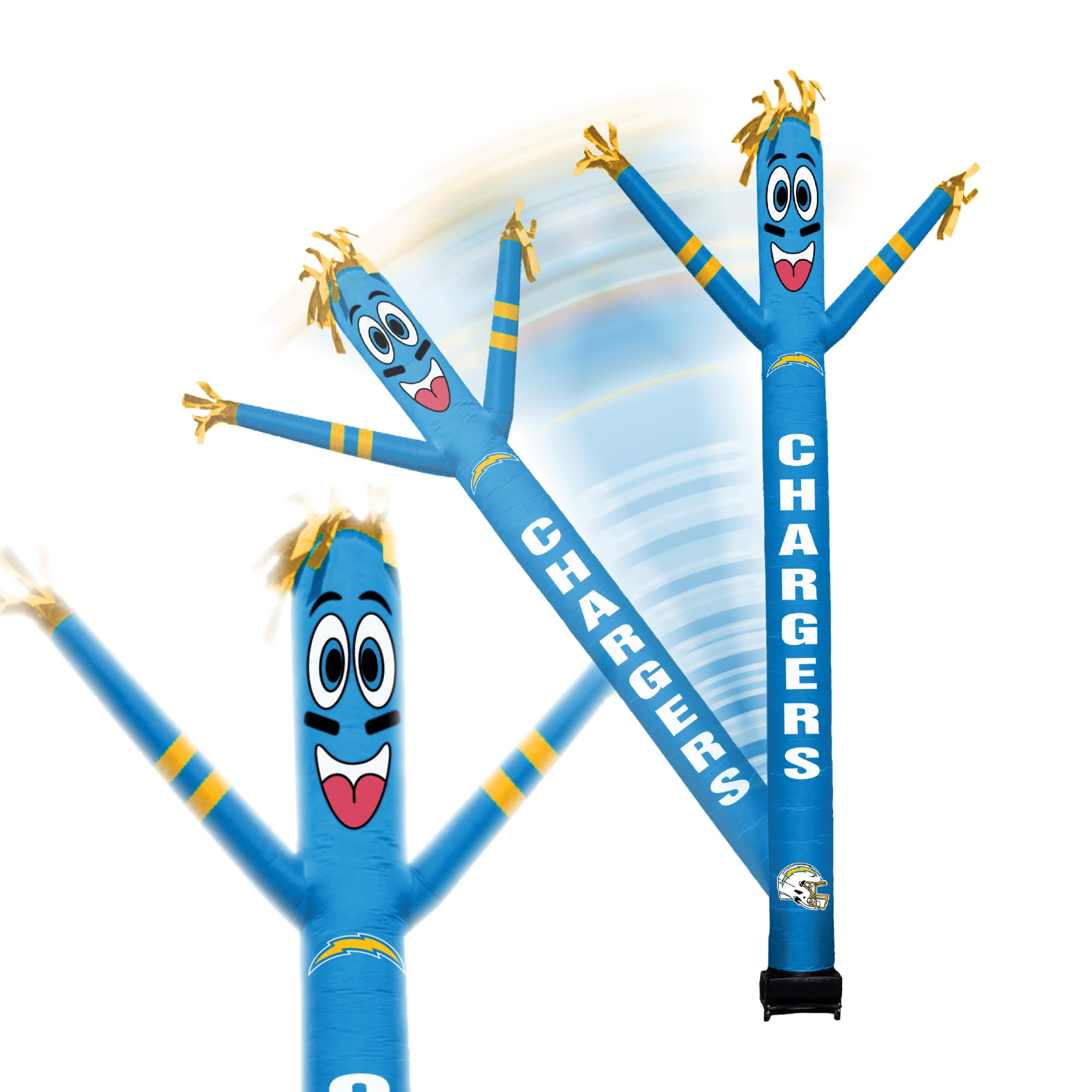Sporticulture Football Los Angeles Chargers Wacky Waving Inflatable Tube Guy with LED Lights & Built-in Blower - 6 x 36 x 96 NFL