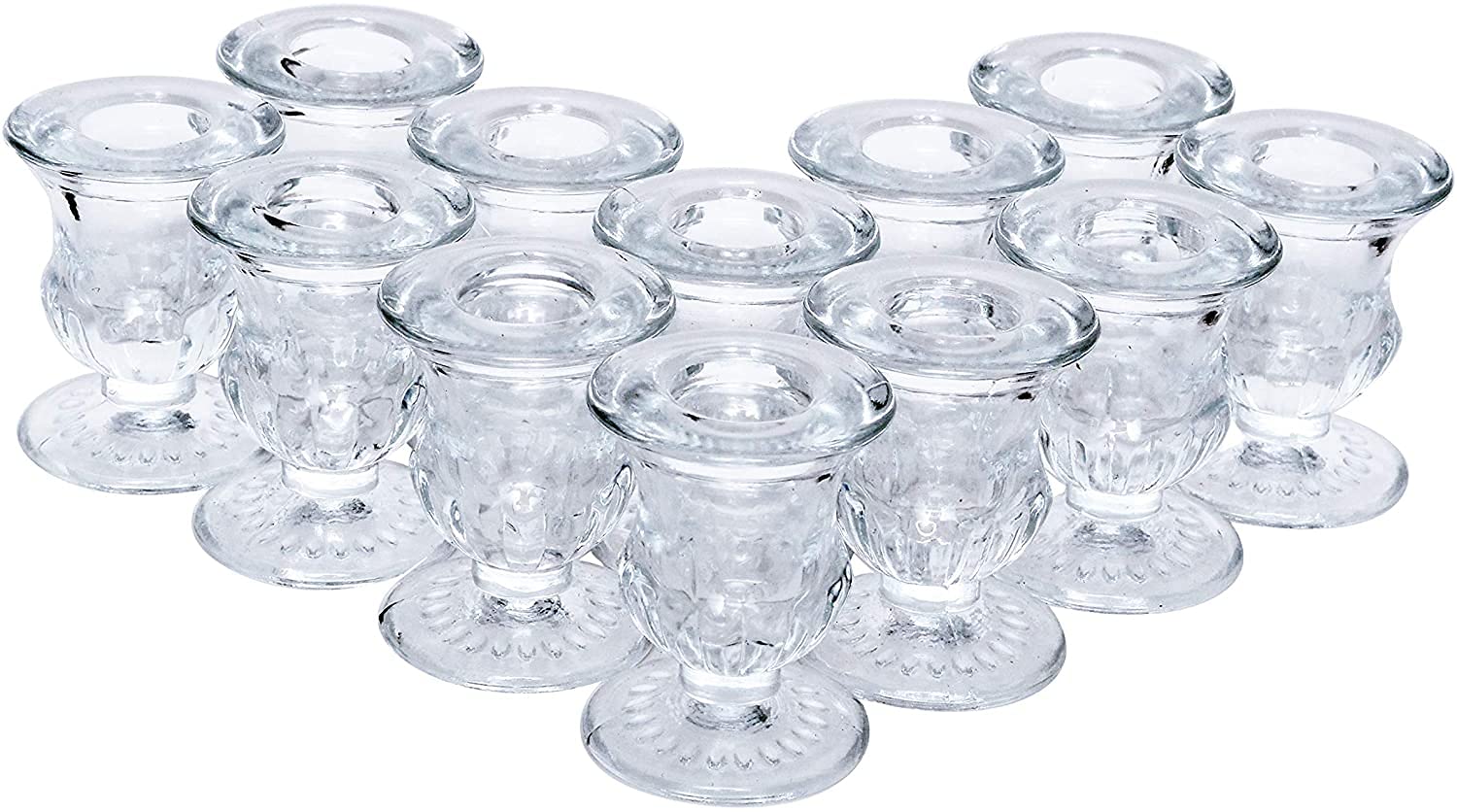 Hosley Set of 24 Glass Taper Candle Holders 2.5 Inches High Ideal Gift for Weddings Party Favor Reiki Meditation O3