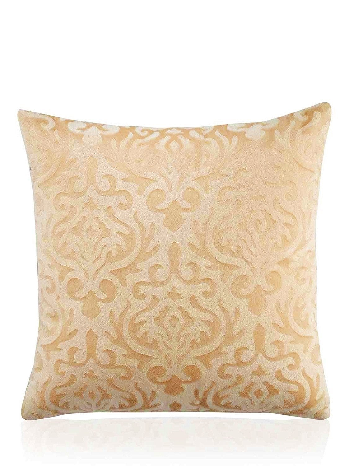 Cidizy Beige Cream Velvet Cushion Covers, 16X16 Inch, Set Of 5