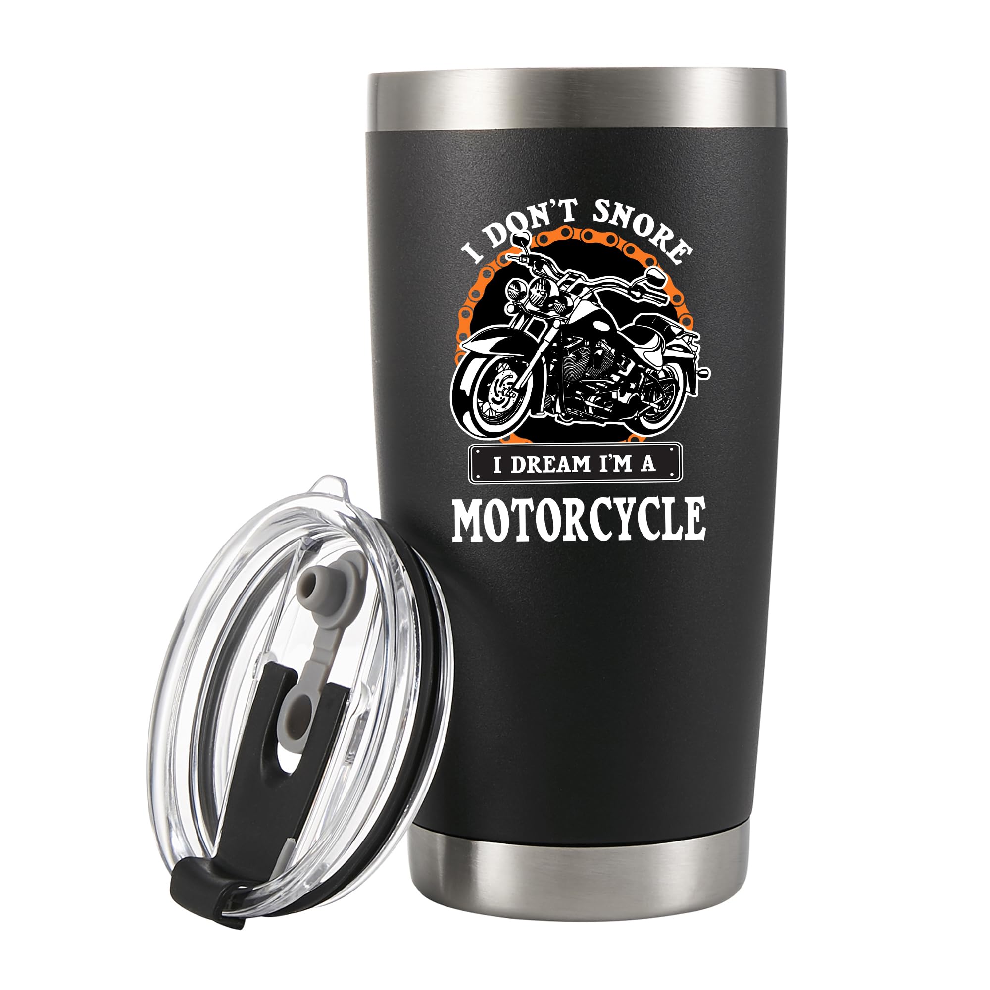 Panvola I Don'T Snore I Dream I'M A Motorcycle Stainless Steel Tumbler Snorers Motorcyclist Gift Biker Rider For Dad Husband Boy