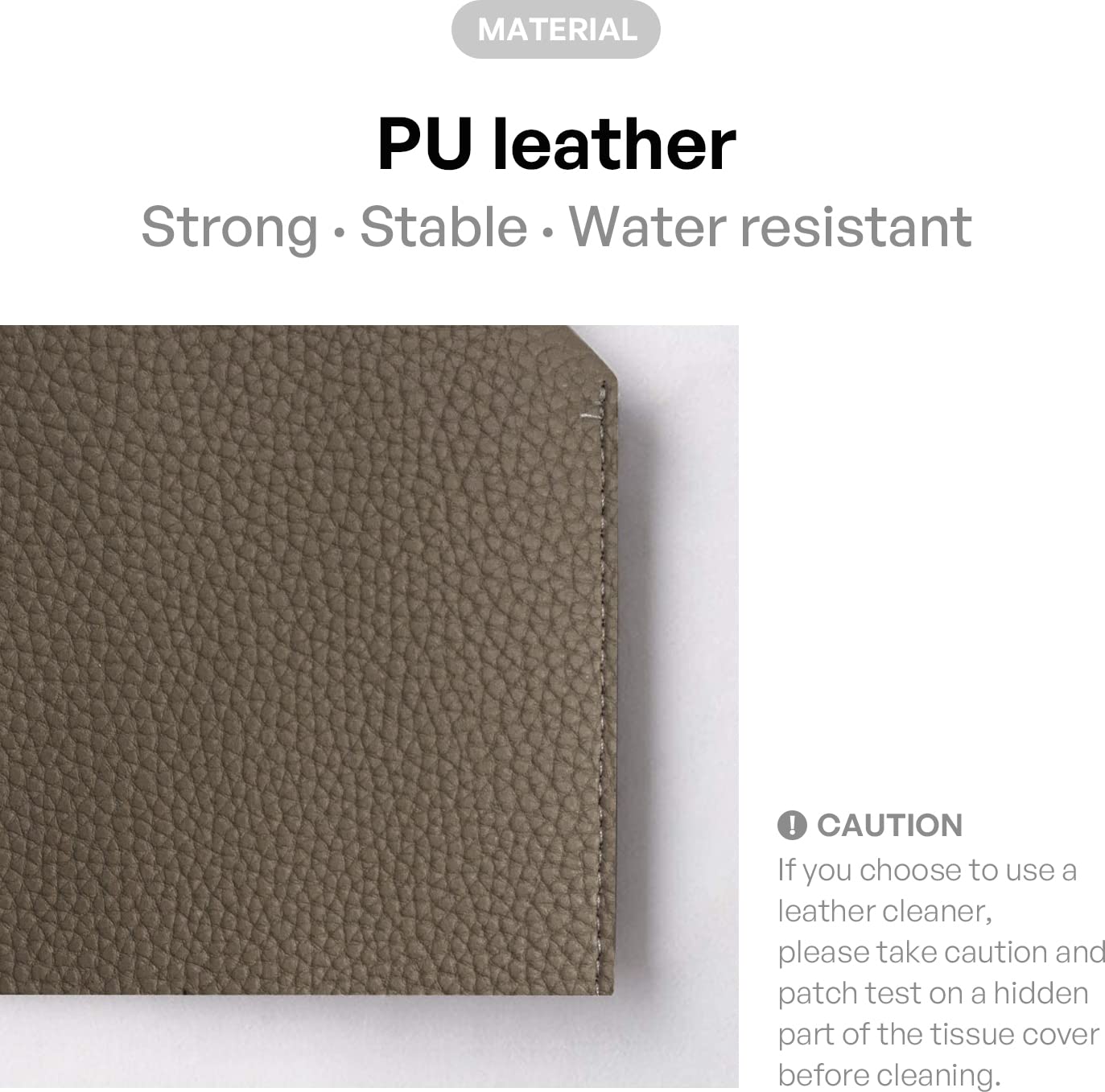 Carrotez Tissue Box Cover, [Refined] Modern Pu Leather Rectangular Tissue Box Holder - Decorative Holder/Organizer For Bathroom