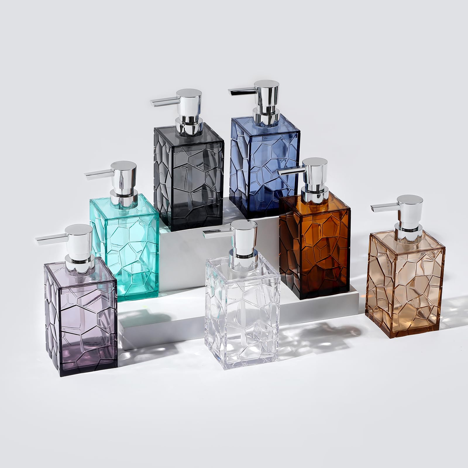 Hand Soap Dispenser, Clear Acrylic Plastic Liquid Pump Bottles Refillable Lotion Dispenser For Bathroom Decor Kitchen College Do