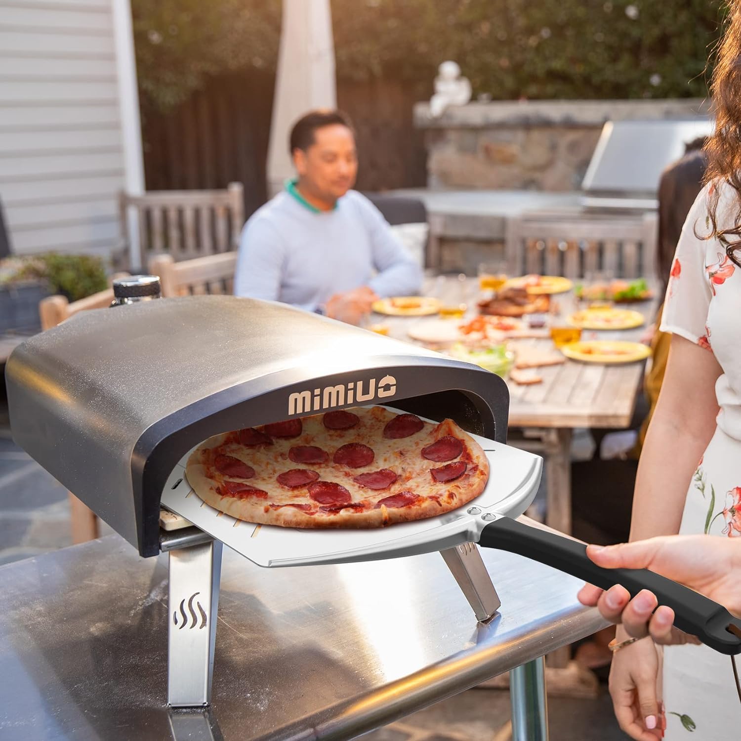 Mimiuo Aluminum Perforated Pizza Peel, Professional 12 X 14 Inch Pizza Spatula Turning Shovel For Baking Bread & Pie, Pizza Padd