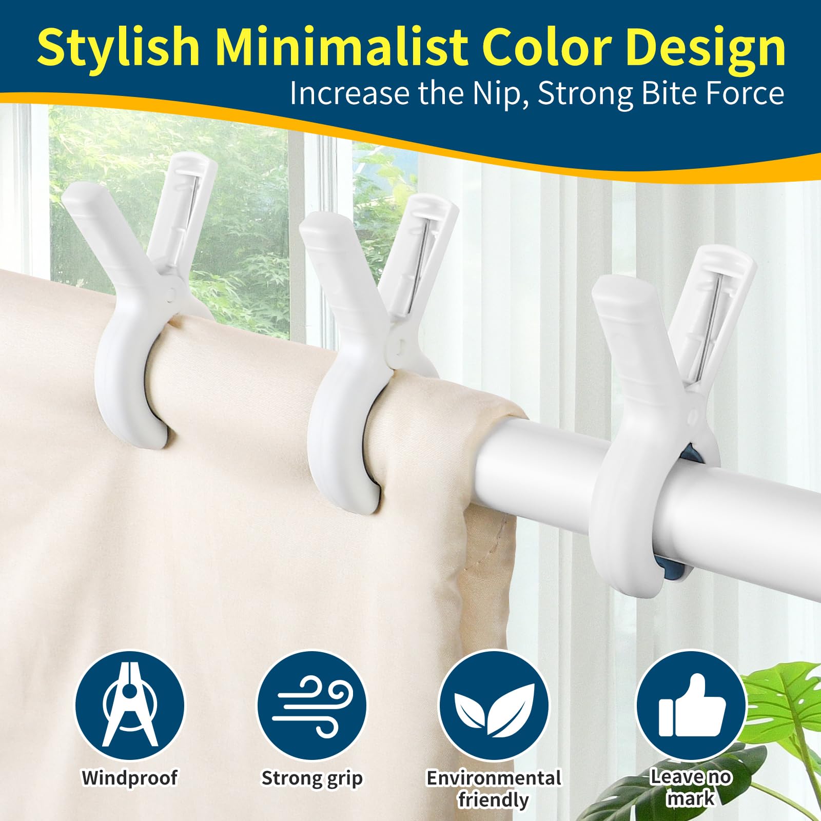 Senbowe 12 Pack Beach Towel Clips,Pool Chair Clips,Heavy Duty Plastic Clothes Pins,Quilt Drying Clips,Windproof Clothes Clips,Ke