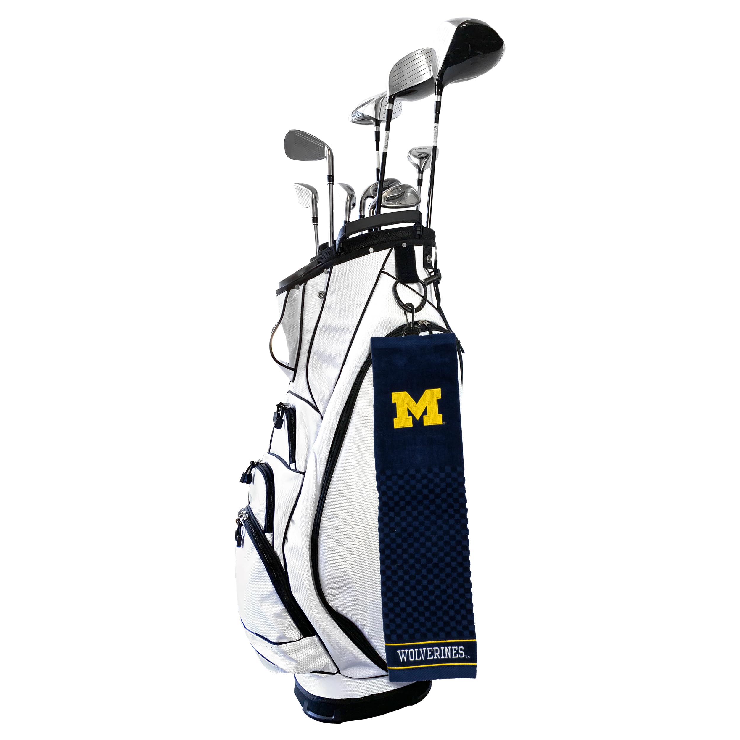 Team Golf NCAA Michigan Wolverines Embroidered Golf Towel Embroidered Golf Towel  Checkered Scrubber Design  Embroidered Logo