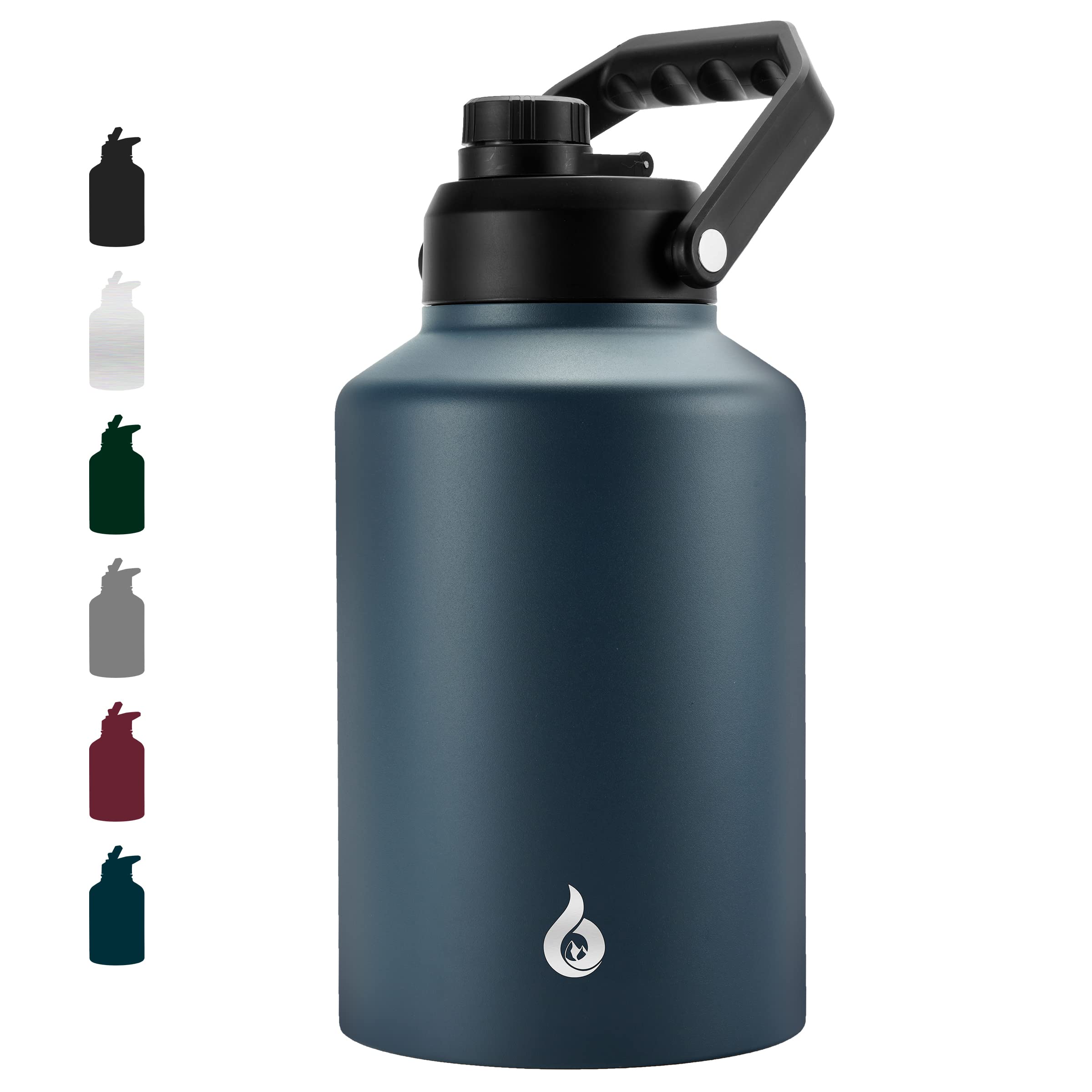 Bjpkpk One Gallon(128 Oz) Insulated Water Bottle, Dishwasher Safe Stainless Steel Thermos, Bpa Free Jug With Ergonomic Handle &