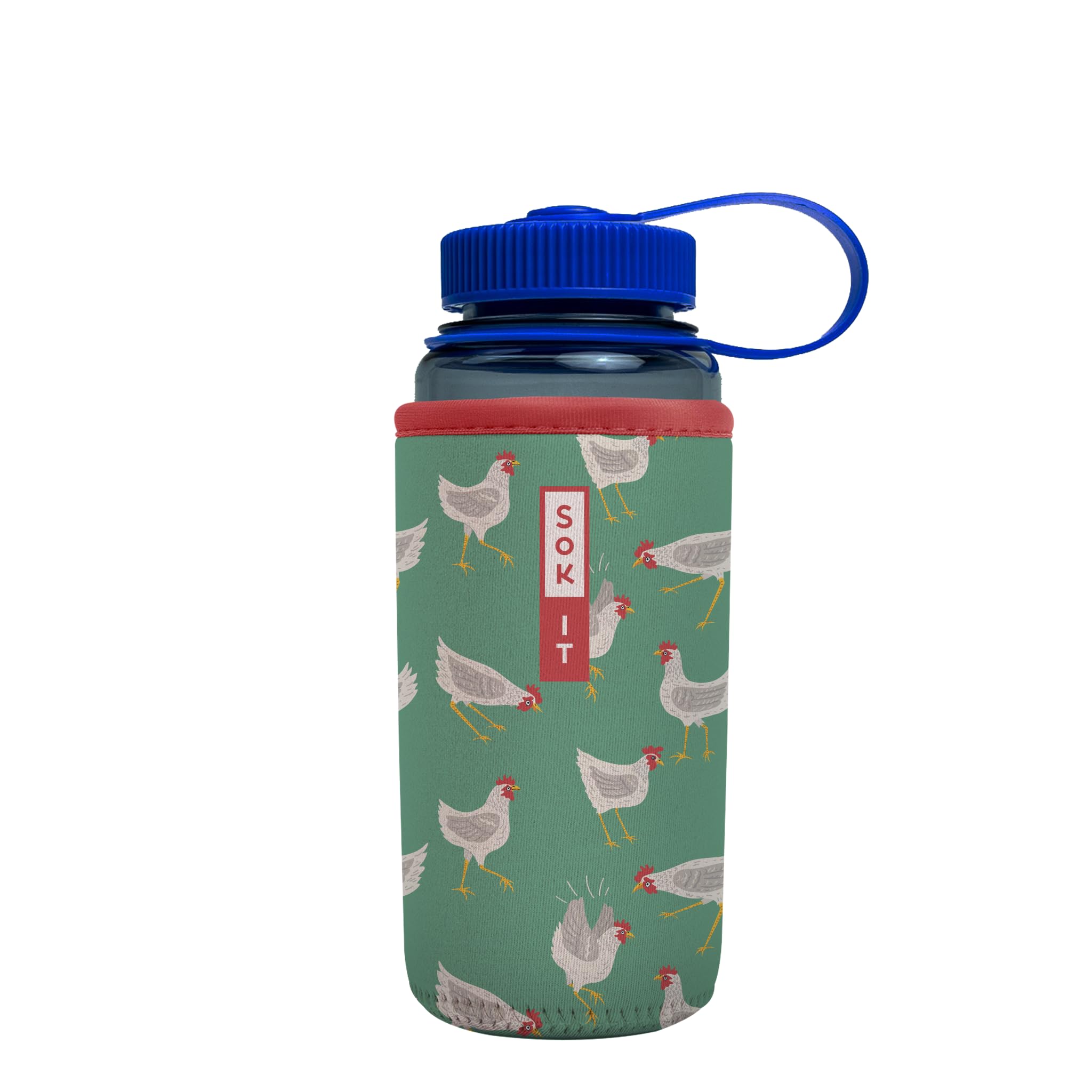 Sok It BotlSok Water Bottle Sleeve Insulated Neoprene Cover (Flew The Coop, Fits 16oz CamelBak or Nalgene)
