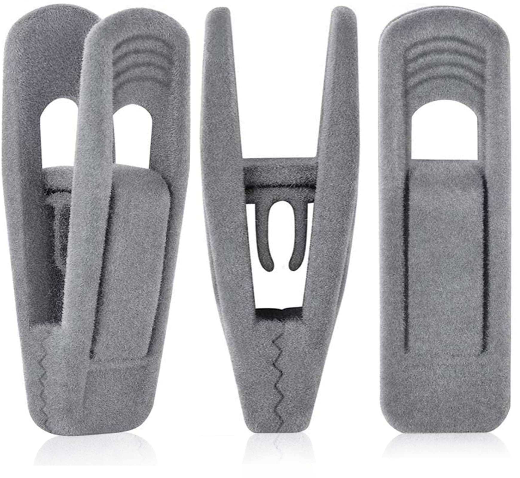 Tofiigrem Grey Velvet Hangers Clips (80-Pack), Non-Slip Strong Velvet Hangers Clips For Velvet Skirt Hangers, Velvet Pants Hange