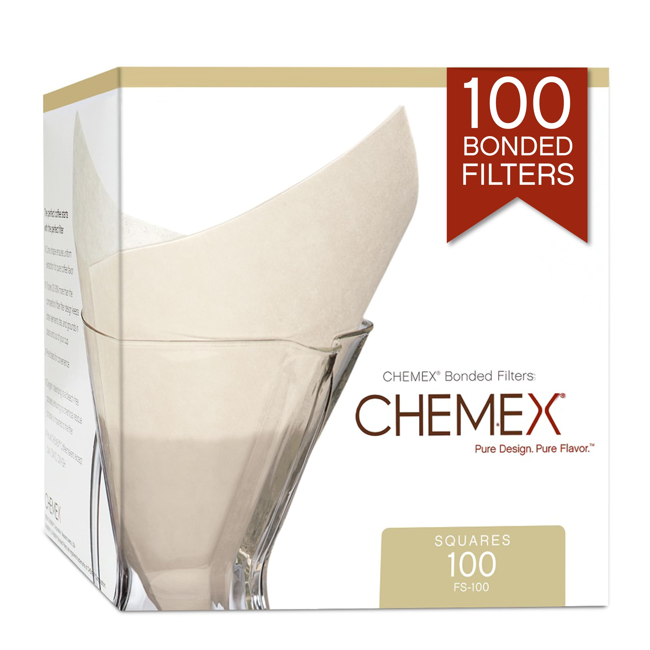 chemex Bonded Filter - Square - 100 ct - Exclusive Packaging