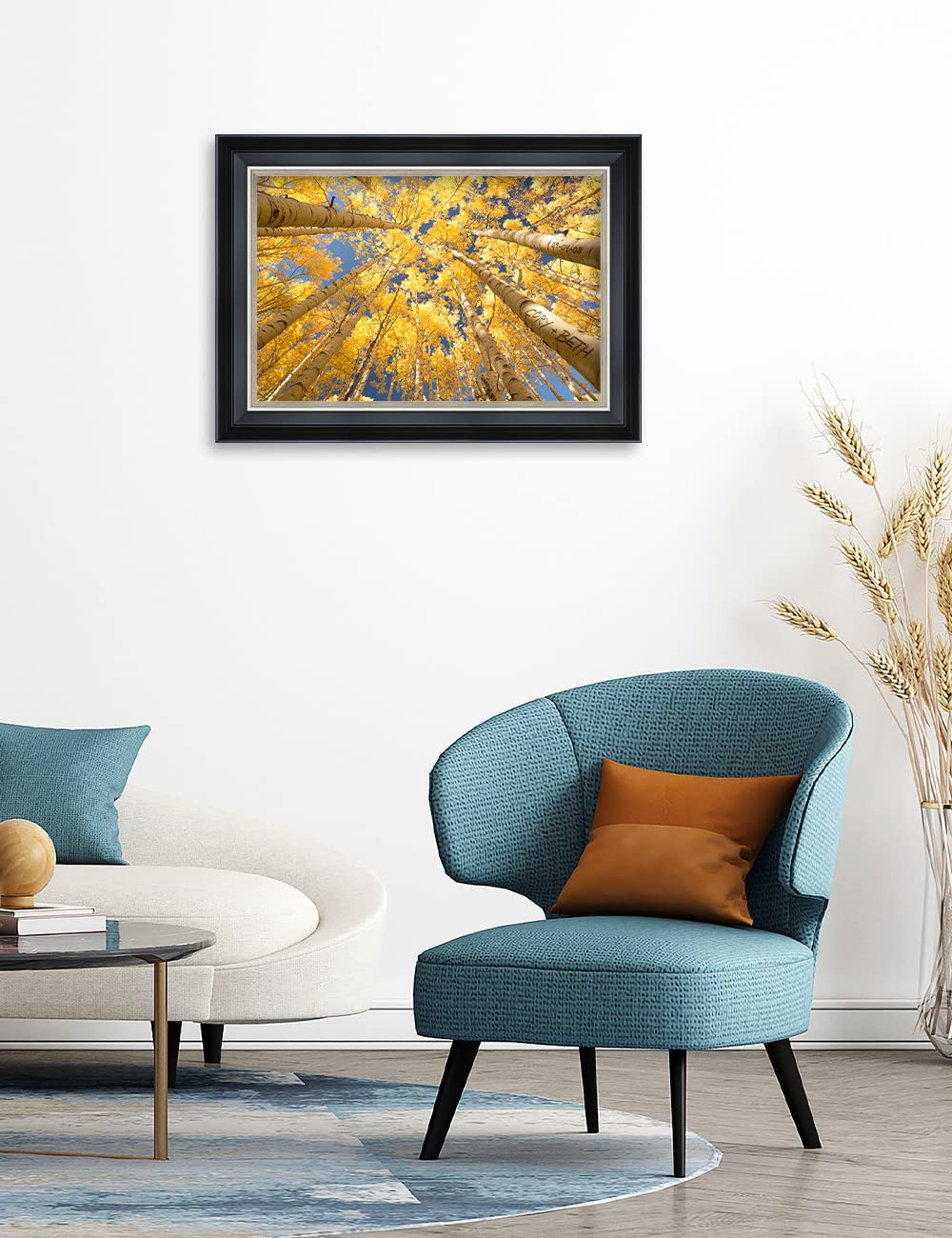 Ipic - Fall In Love, Personalized Framed Wall Art With Names And Date On, Giclee Prints With Solid Wood Frame, Customized Gift A