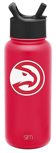 Simple Modern Officially Licensed Nba Atlanta Hawks Water Bottle With Straw Lid | Vacuum Insulated Stainless Steel 32Oz Thermos