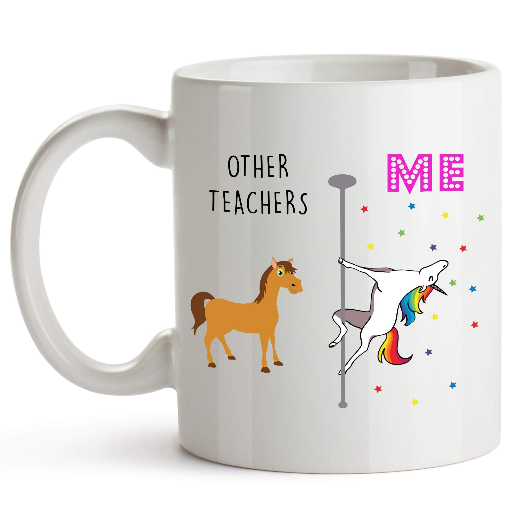 YouNique Designs Teacher Coffee Mug, 11 Ounces, Unicorn Mug, Teacher Gifts for Men and Women (White)