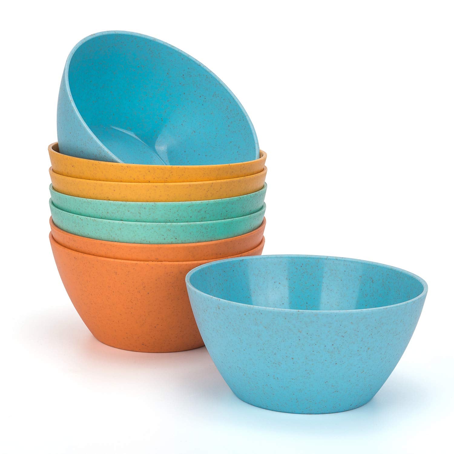 Yalin Wheat Straw Lightweight Pp Bowls,28 Oz Unbreakable Cereal Bowls,For Rice And Soup,Dishwasher And Microwave Safe(Multi Colo