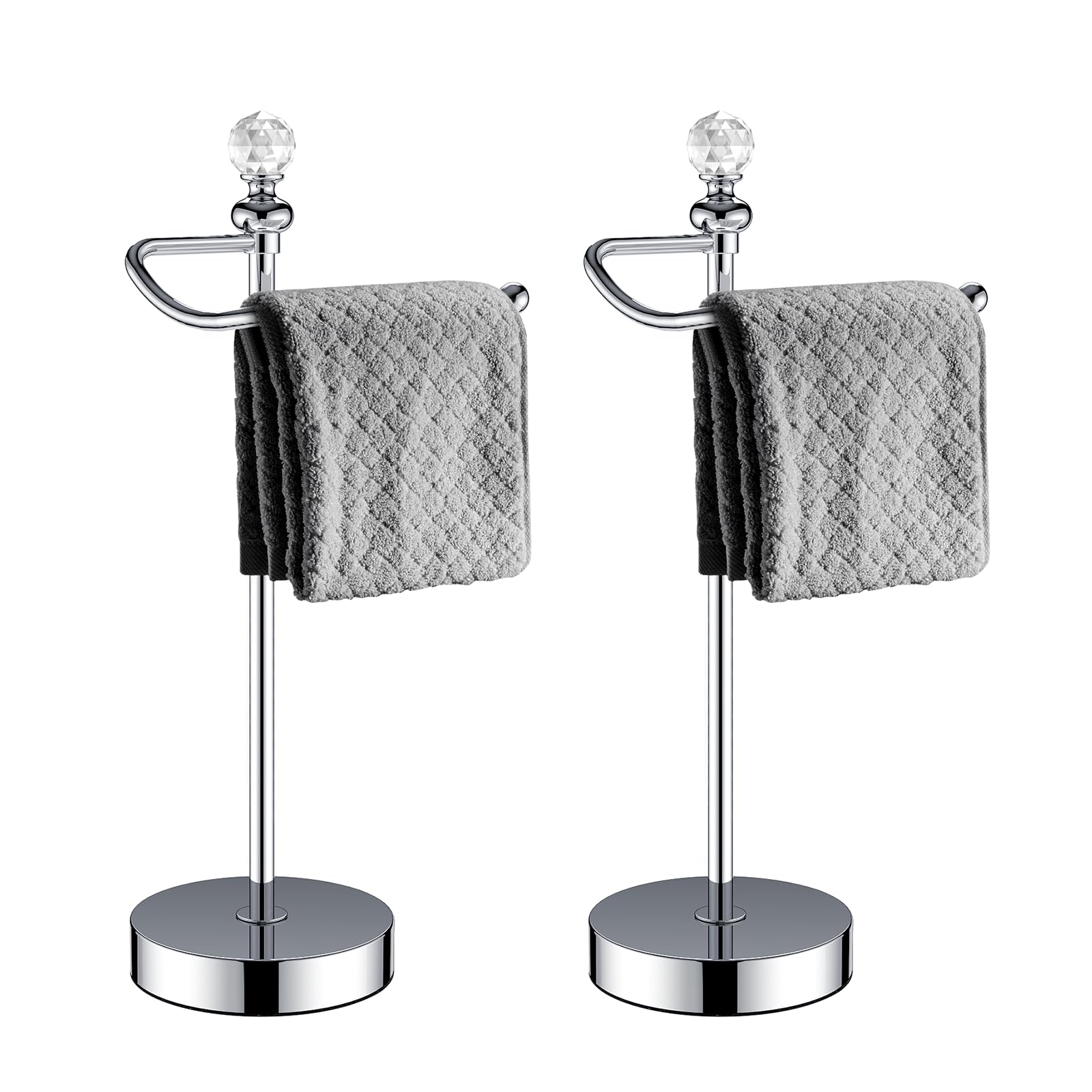 ROLABAM Bath Hand Towel Holder Standing, Stainless Steel Stable Free-Standing Towel Bar for Bathroom Kitchen Countertop, Rustic 