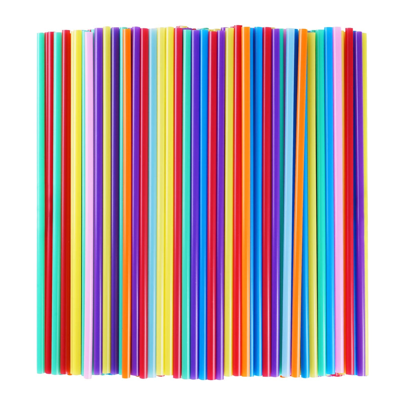 300 Pcs Colorful Plastic Long Disposable Drinking Straws. (0.23''Diameter And 10.2''Long)