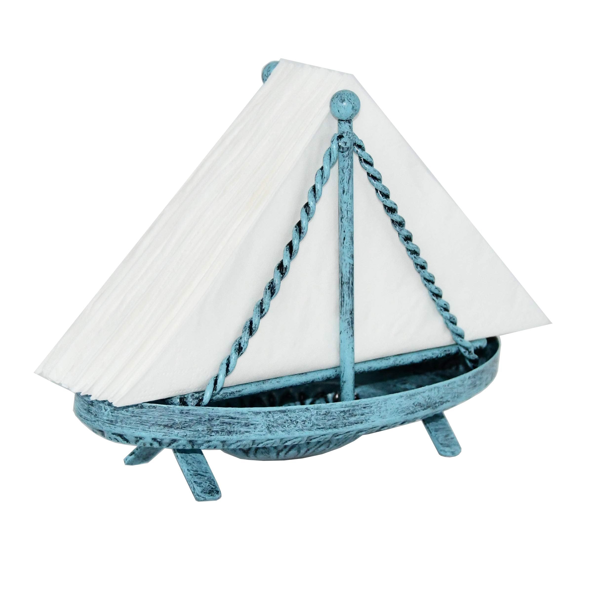 Owlgift Metal Sailboat Shaped Napkin Holder, Tabletop Paper Towel Dispenser, Mail Letter Sorter Rack, Document File Storage - Tu