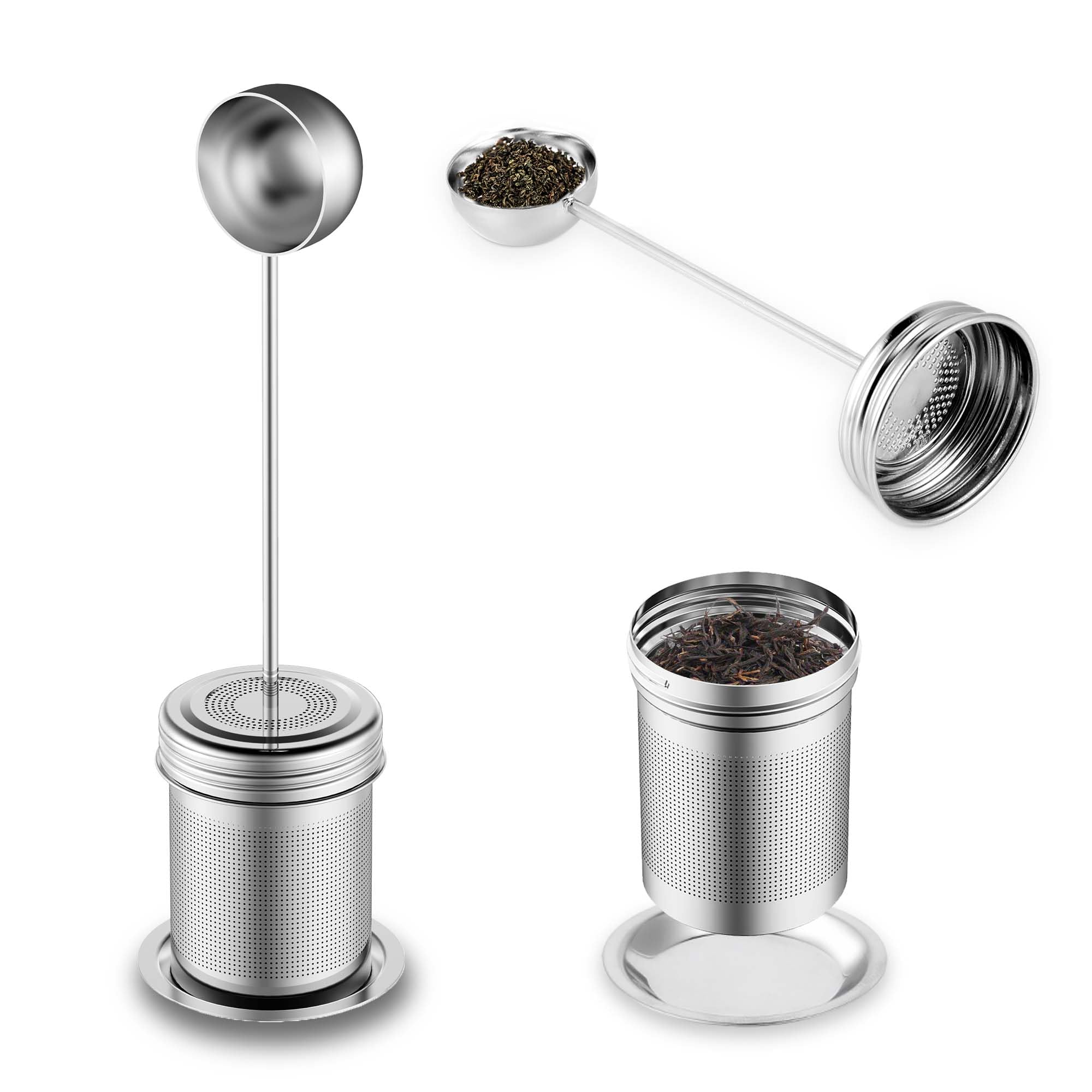 House Again 2 Pack 2 In 1 Tea Infuser For Loose Tea, Ultra Fine Mesh Tea Ball Strainer With Spoon, Updated 304 Stainless Steel,