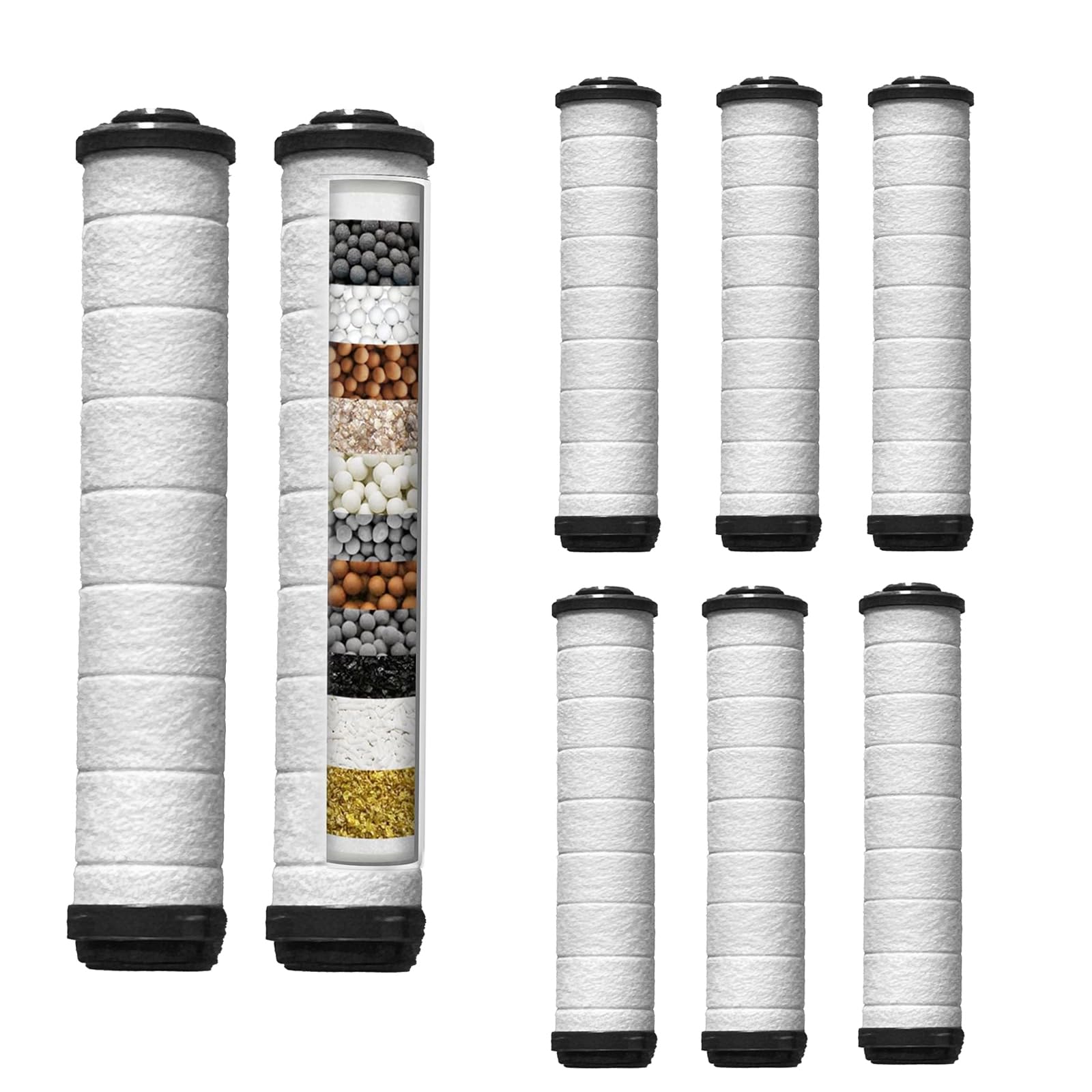 Shower Filter For Handheld Shower Head, Set Of 8 Multi-Storey Replacement Filters For Hard Water Remove Chlorine And Harmful Sub