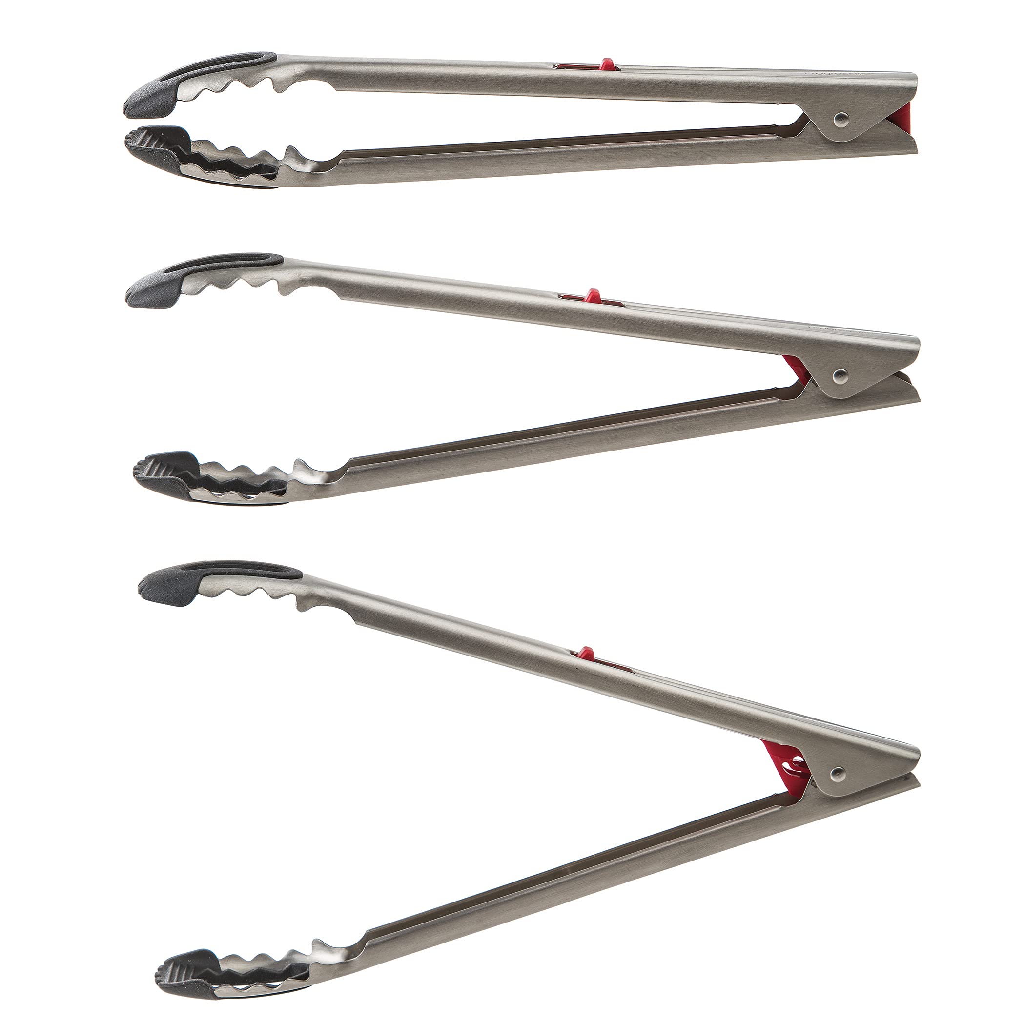 Prep Solutions 12 Inch Stainless Steel, One-Handed Locking Tongs
