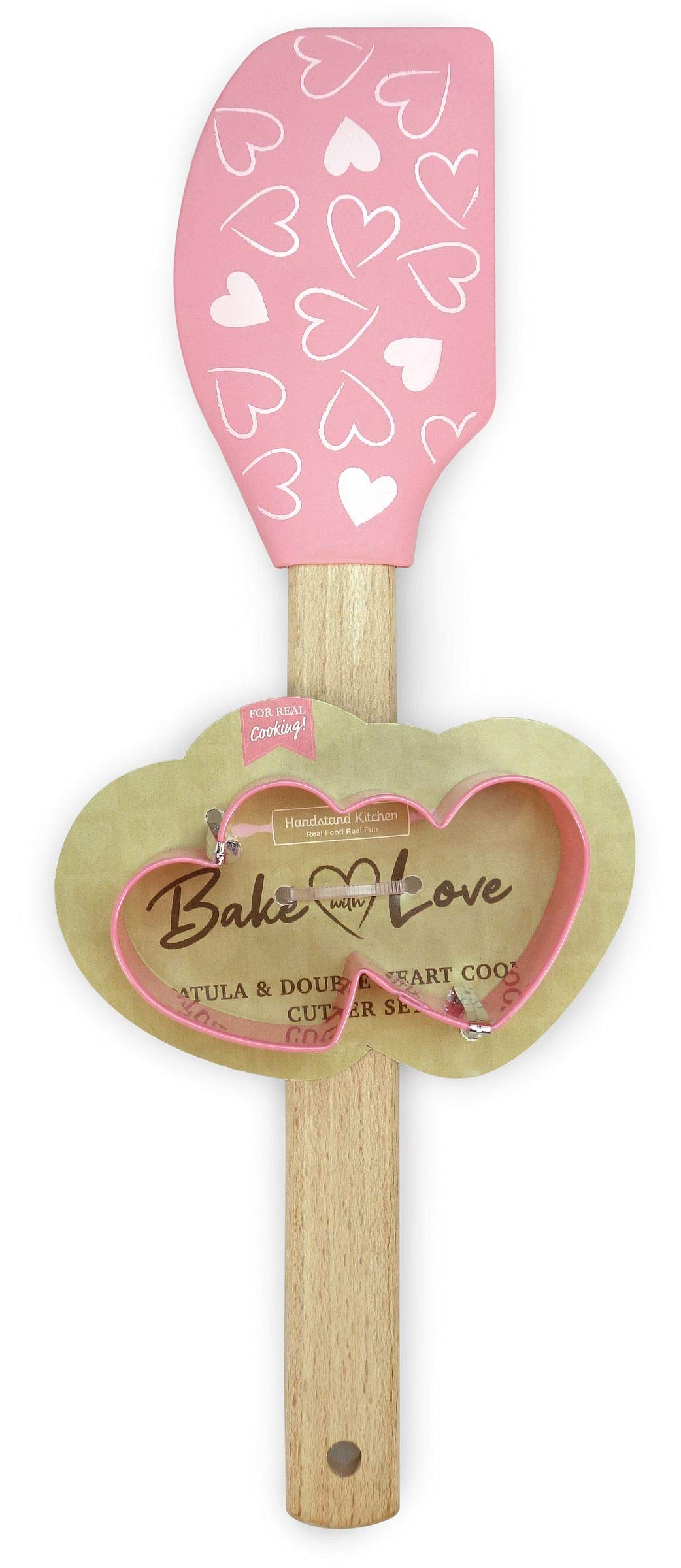 Handstand Kitchen Baked With Love Spatula And Heart Shaped Cookie Cutter Set
