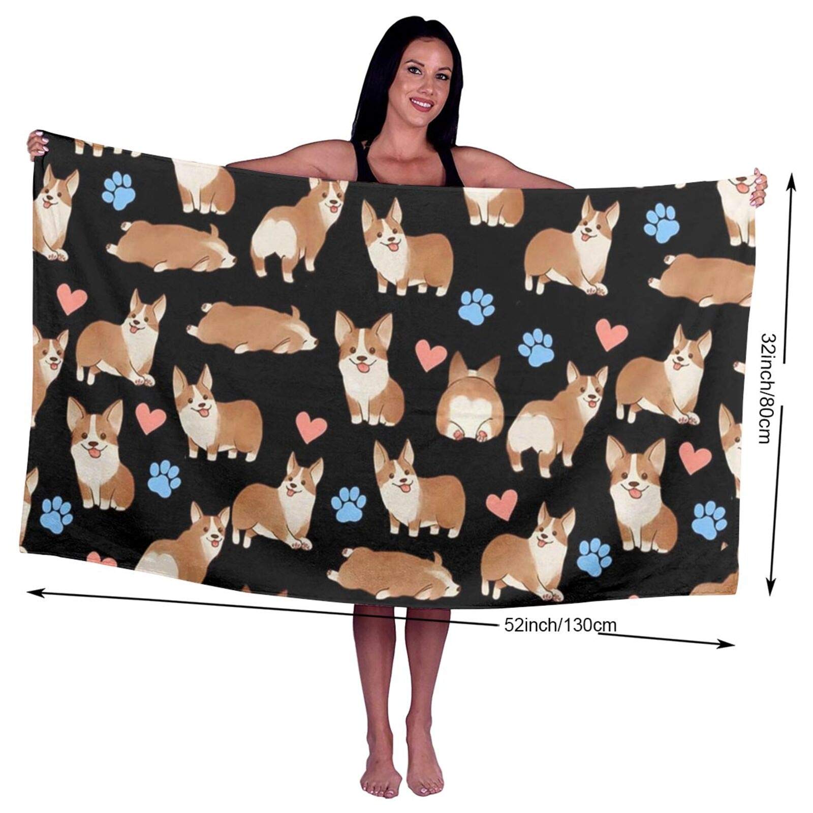 Cute Corgi Dog Men & Women Microfiber Beach Towel,Super Absorbent Quick Dry Oversized Bath Towel For Pool Bathroom Travel Sports