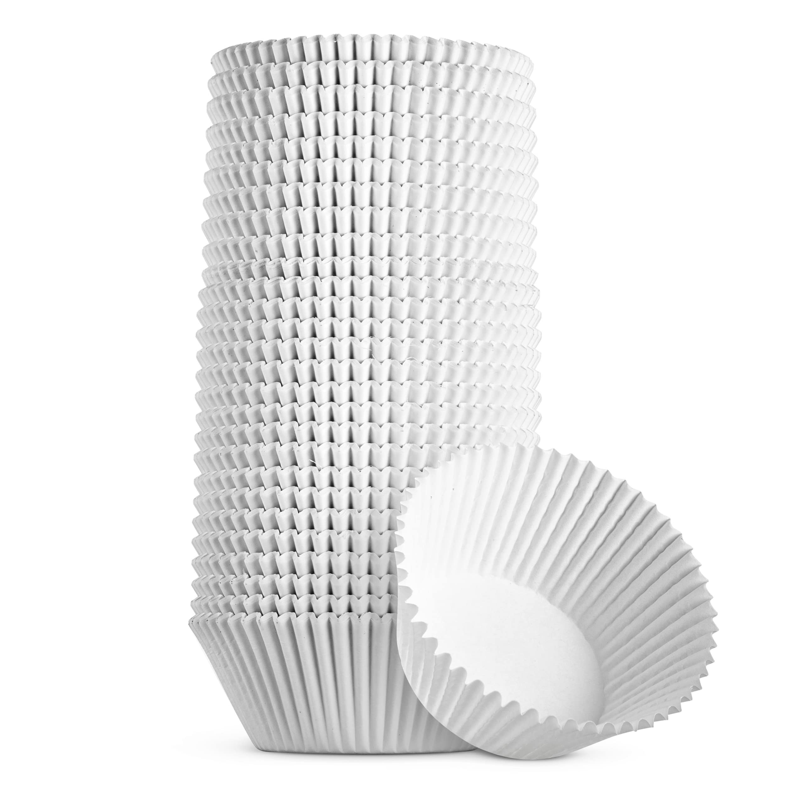 Green Direct Cupcake Liners - Standard Size Cupcake Wrappers To Use For Pans Or Carrier Or On Stand - White Paper Baking Cups Pa