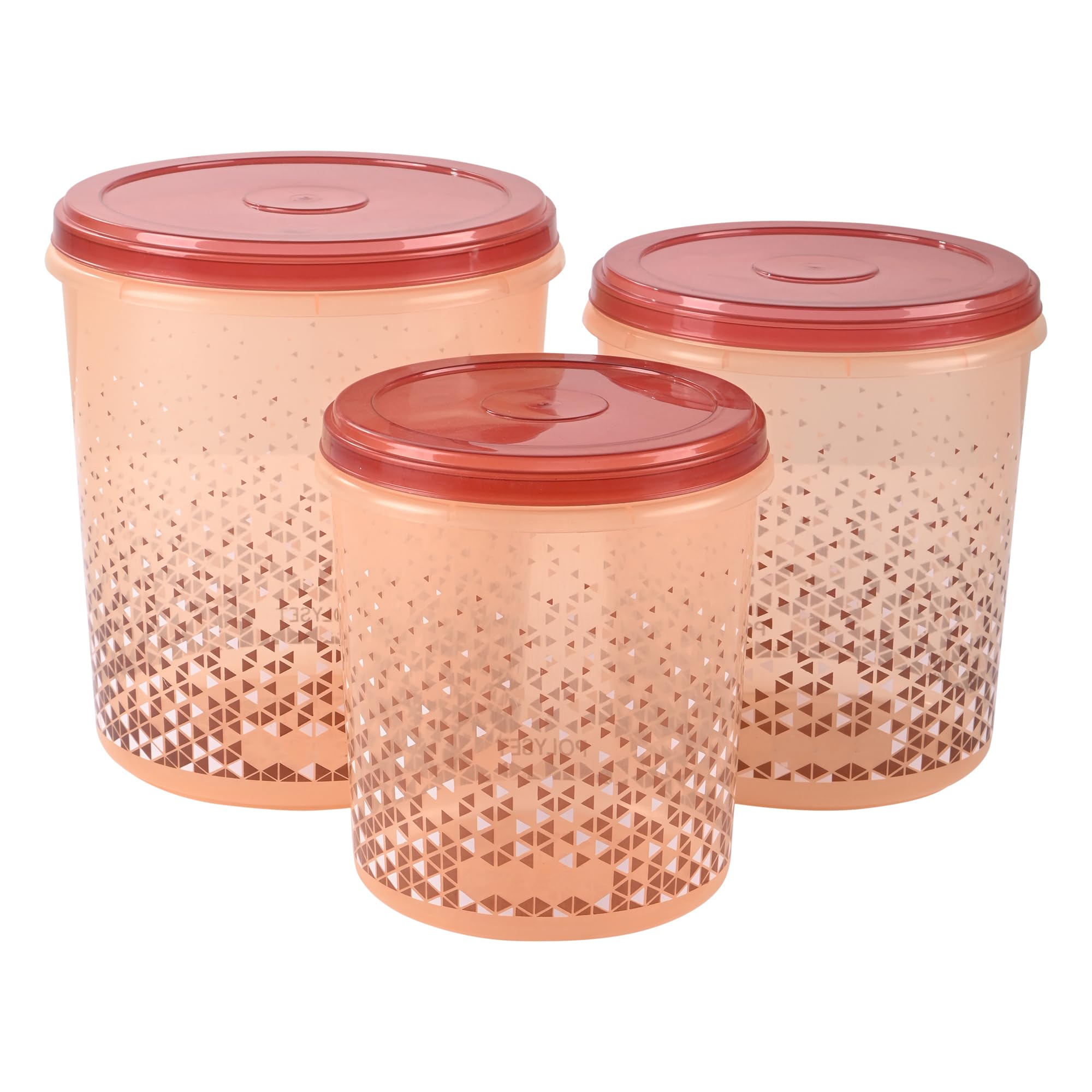 Kuber Industries (Set Of 3) Stackable Air Tight 5,7 & 10 Ltr Storage Container For Kitchen & Home | Multipurpose Plastic Boxes F