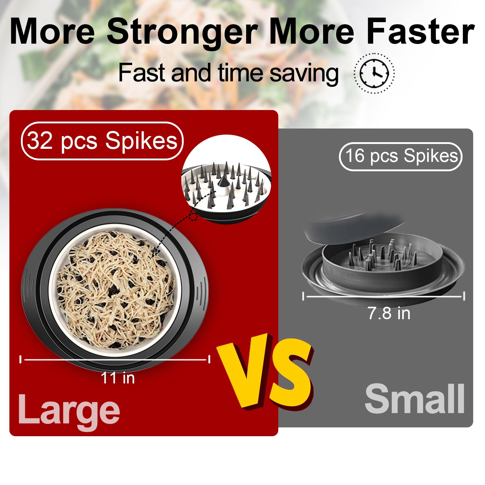Chicken Shredder, 11'' Meat Shredder Tool With Non-Skid Base And Plate, Large Chicken Breast Shredding Tool Twist, Ergonomic Han