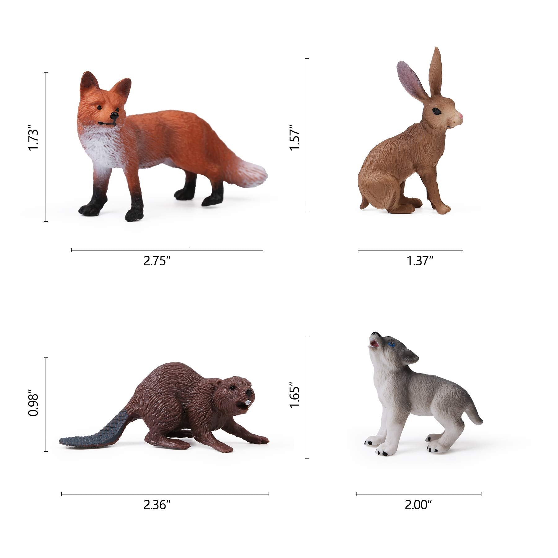 16PCS Forest Animals Baby Figures  Woodland Creatures Figurines  Miniature Toys Cake Toppers Cupcake Toppers Birthday Gift for Kids