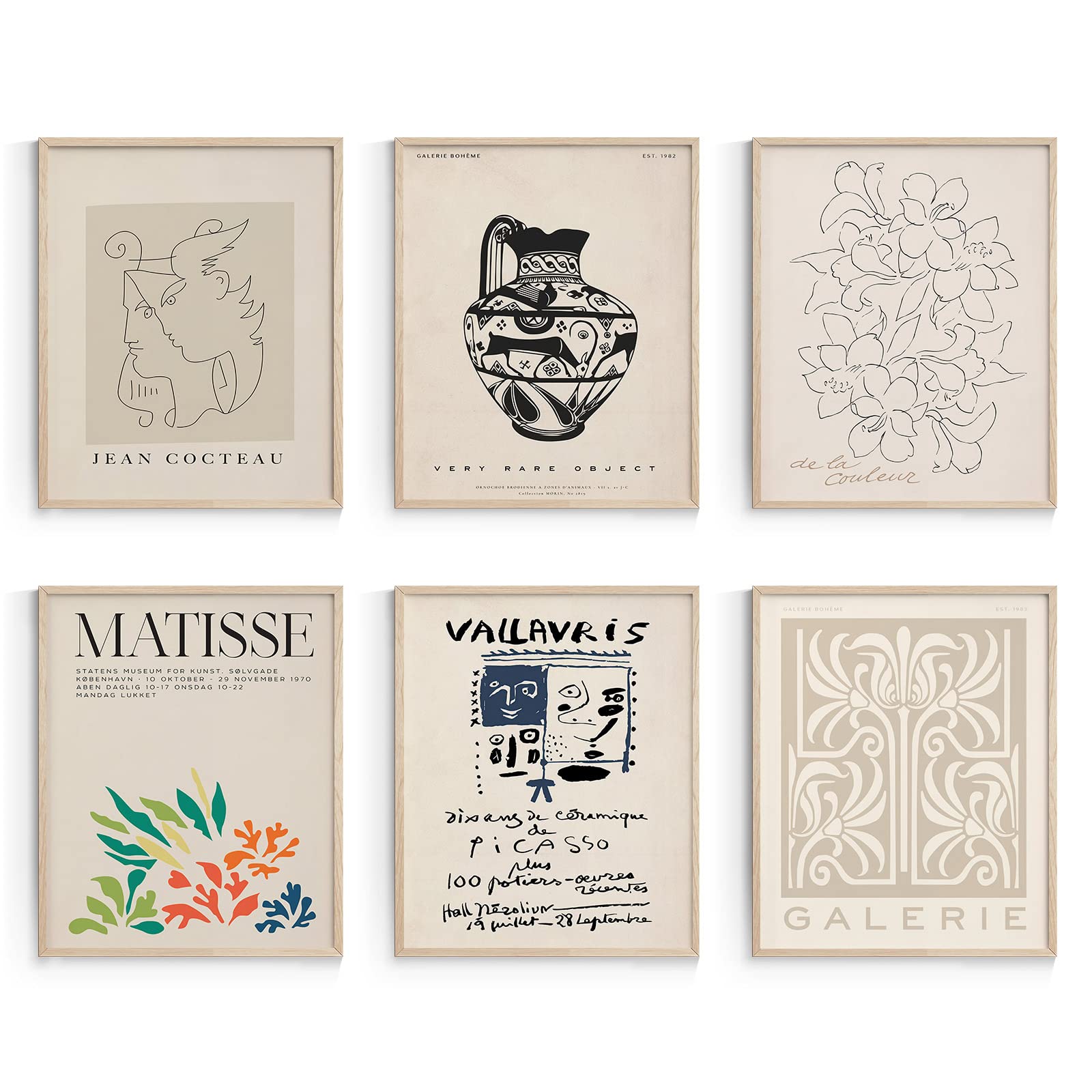 Habseligkeit Beige Matisse Wall Art Posters For Room Decor Aesthetic, Minimalist Retro Room Decor, Cute Wall Art Prints For Girs