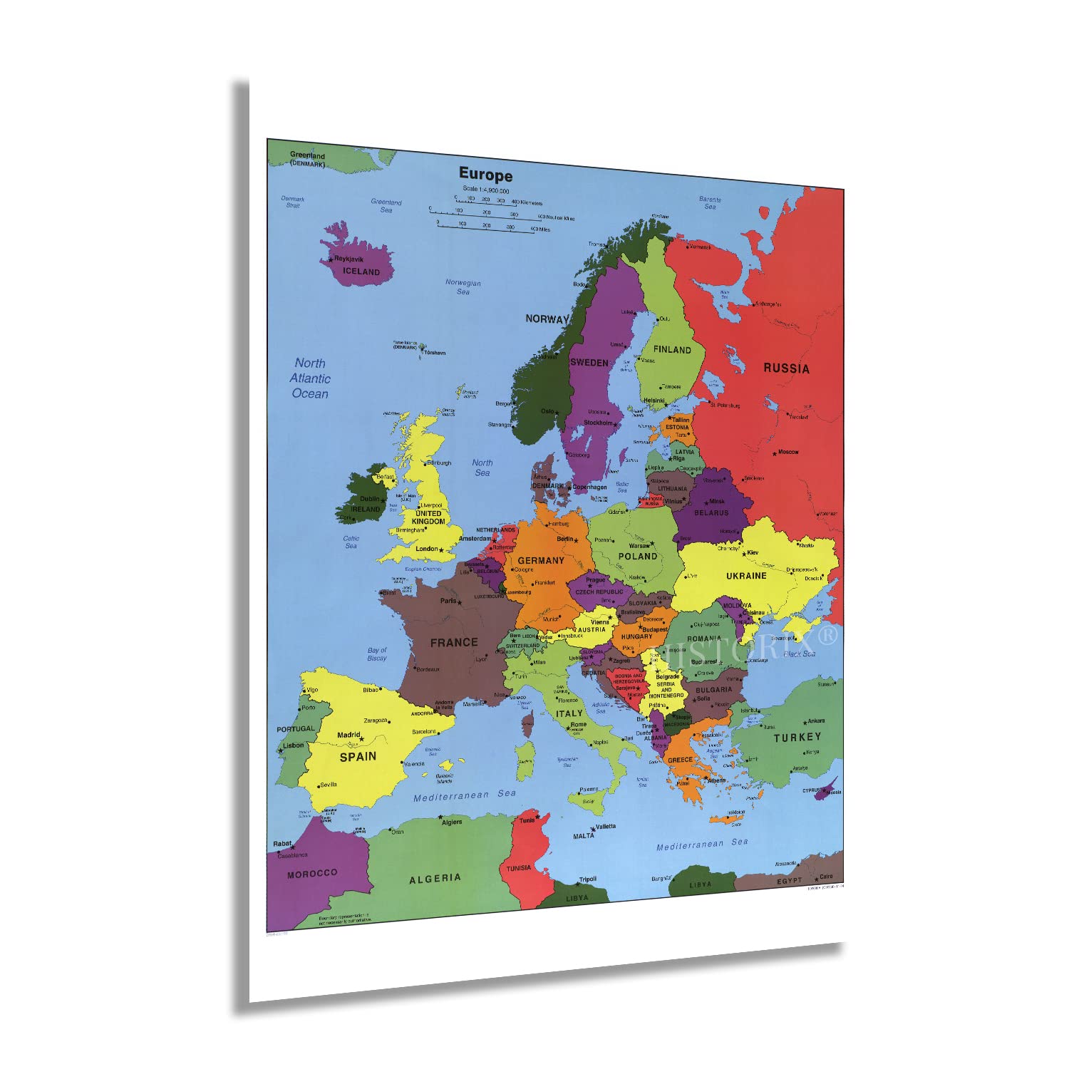 Historix 2004 Europe Map - 18X24 Inch Poster Wall Art