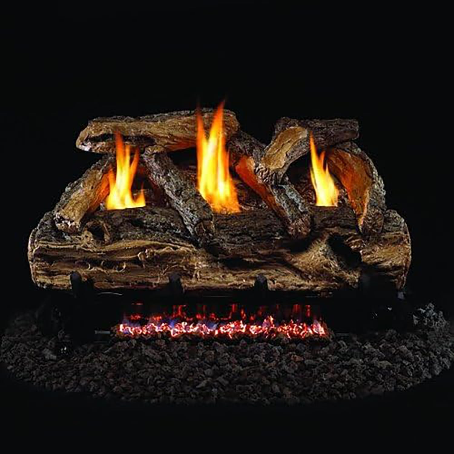 Peterson Real Fyre 24-Inch Split Oak Vent-Free Propane Gas Log Set - G9 Burner With Remote Control, Variable Flame, Ansi Certifi