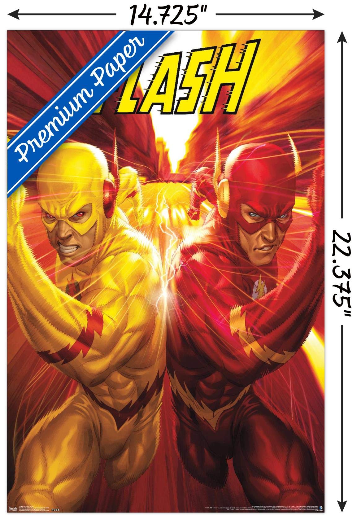 Trends International Dc Comics - The Flash And The Reverse Flash - Race Wall Poster, 14.725'' X 22.375'', Premium Poster & Mount
