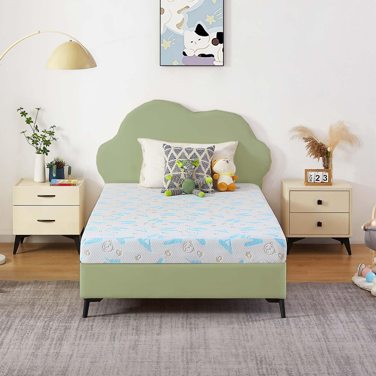 Ouui 6 Inch Twin Mattress For Kids, Removable Washable Cover Cooling Memory Foam Medium Feel, Bed-In-A-Box, Certipur-Us Certifie