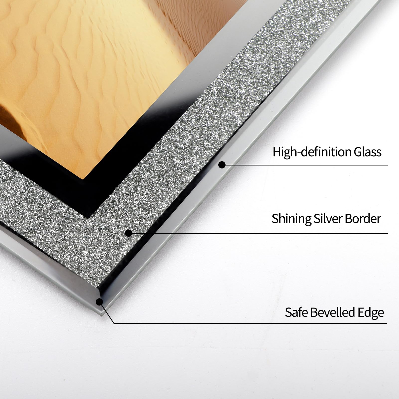 HORLIMER 12 Pack 5x7 Picture Frame, Sparkle Glass Photo Frames 5 by 7 for Tabletop, Horizontally or Vertically