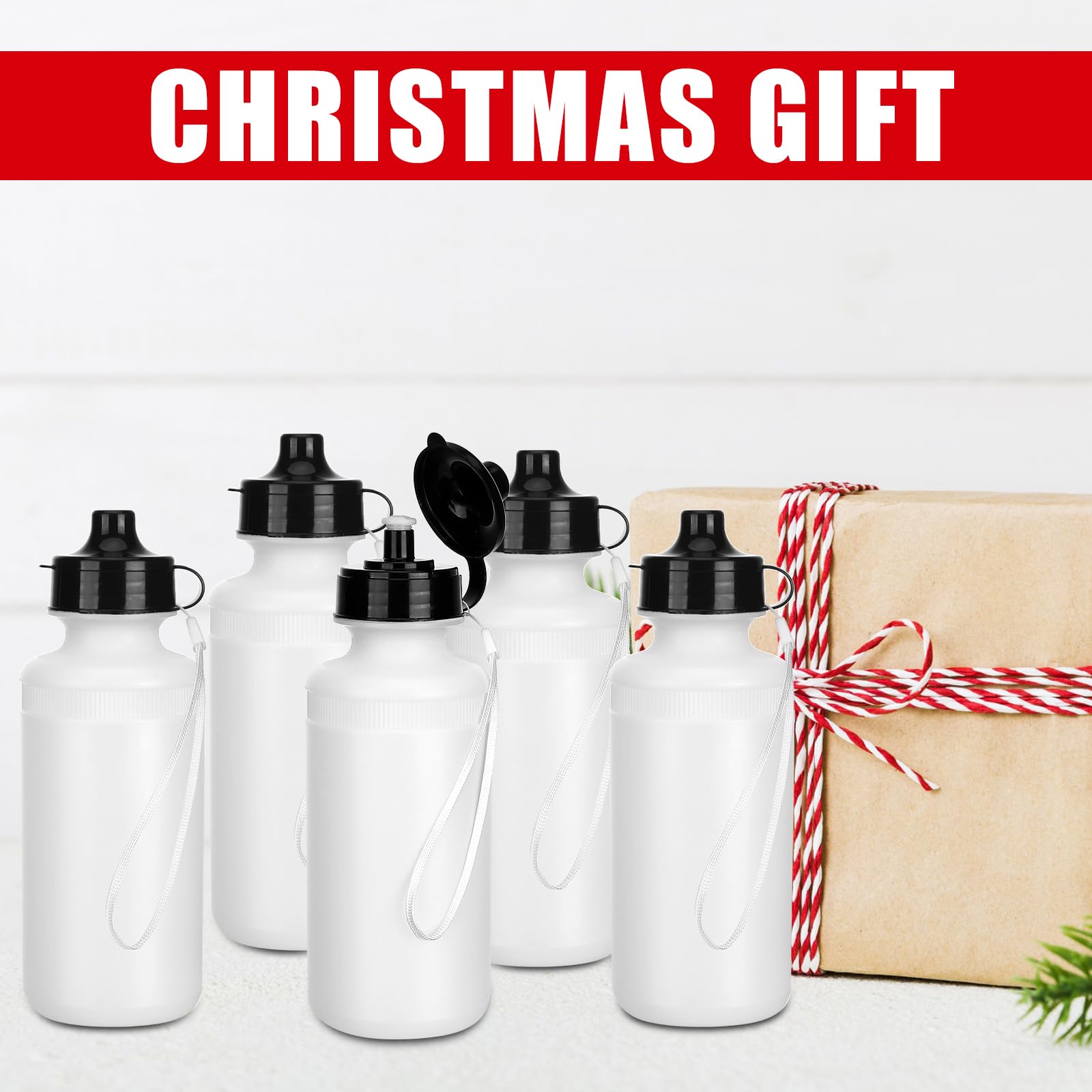Zubebe 36 Pcs Reuasble Water Bottles Bulk Operation Christmas Gifts 20 Oz Squeeze Diy Water Bottles With Nylon Strap For Hallowe