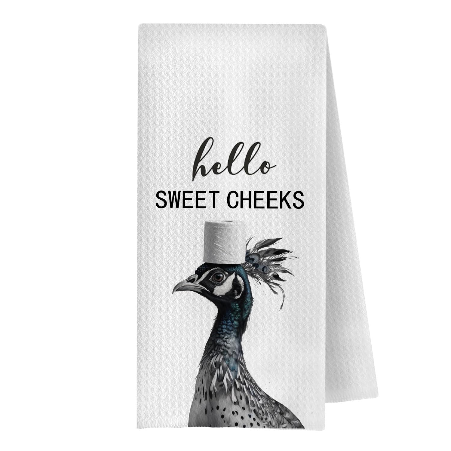 GCFET Peacock Gifts Hand Towels - Peacock Decorative Waffle Bathroom Towels, Funny Bathroom Hand Towels, 16 X 24