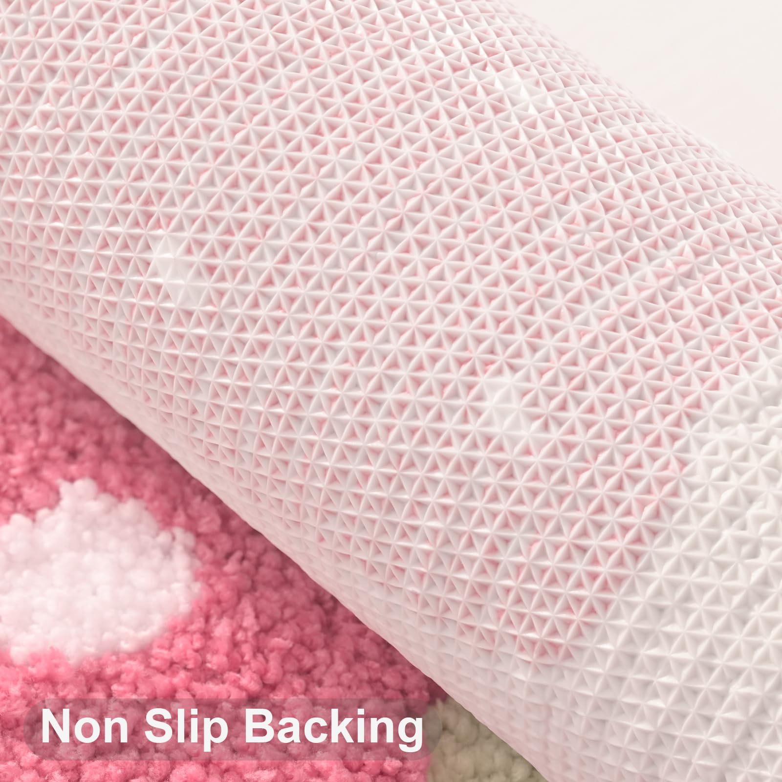 Anybar Beige Bathroom Rugs Cute Strawberry Flower Bath Mat Bathroom Accessories, Funny Colorful Non Slip Floor Bath Rug Machine