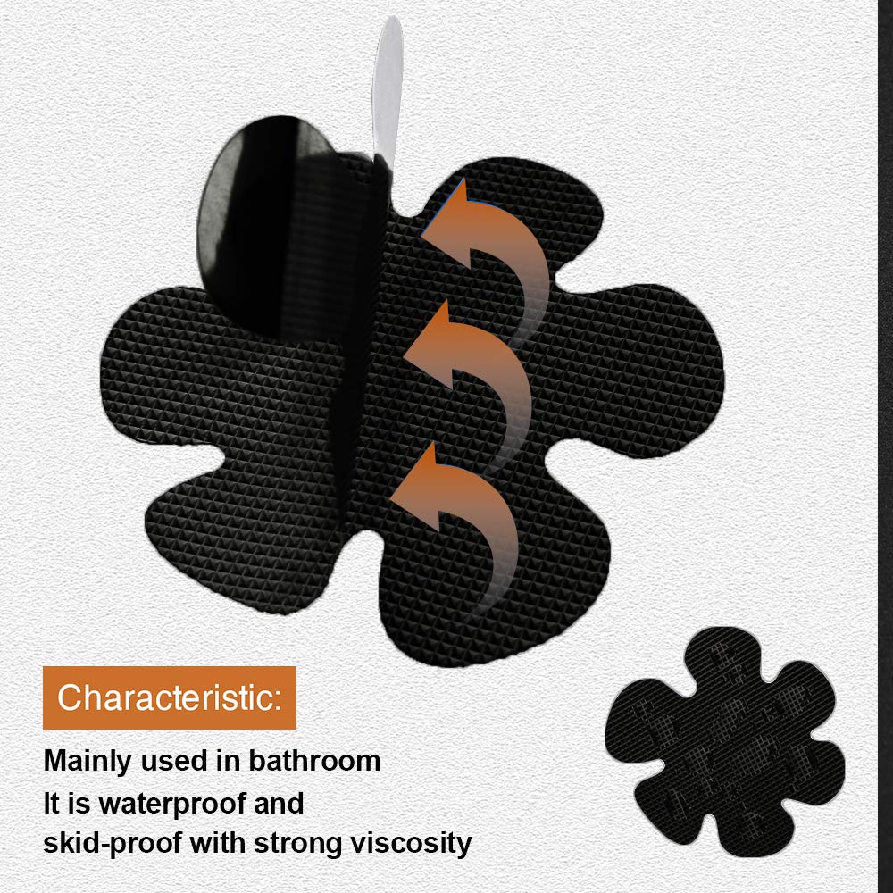 Secopad Bathtub Stickers Non-Slip, Safety Shower Treads Adhesive Appliques With Premium Scrape (Black)